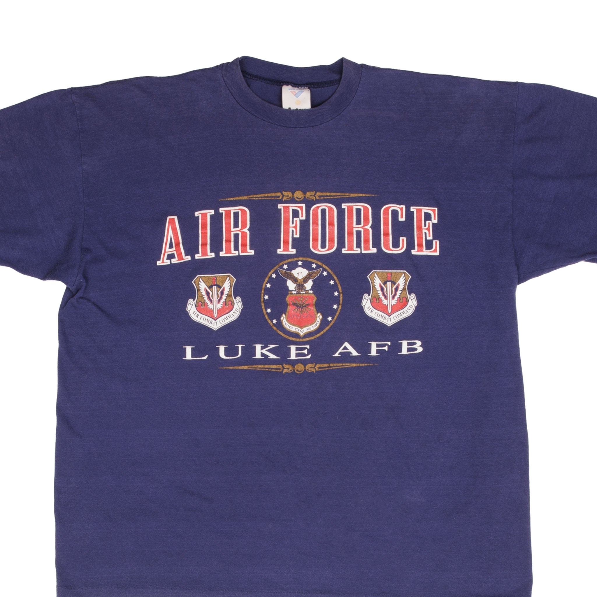 Vintage 1990s USAF Luke Air Force Base T-Shirt - XL Size, 100% Cotton, Made in USA - Perfect for Military Enthusiasts & Retro Fashion Lovers