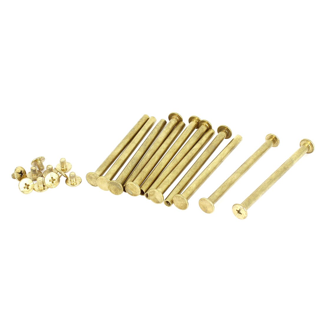 uxcell Scrapbook Leather Chicago Screw Posts - 5x70mm Brass Plated Binding Screws - 12pcs for DIY Albums, Journals, Bookbinding & Leather Crafts