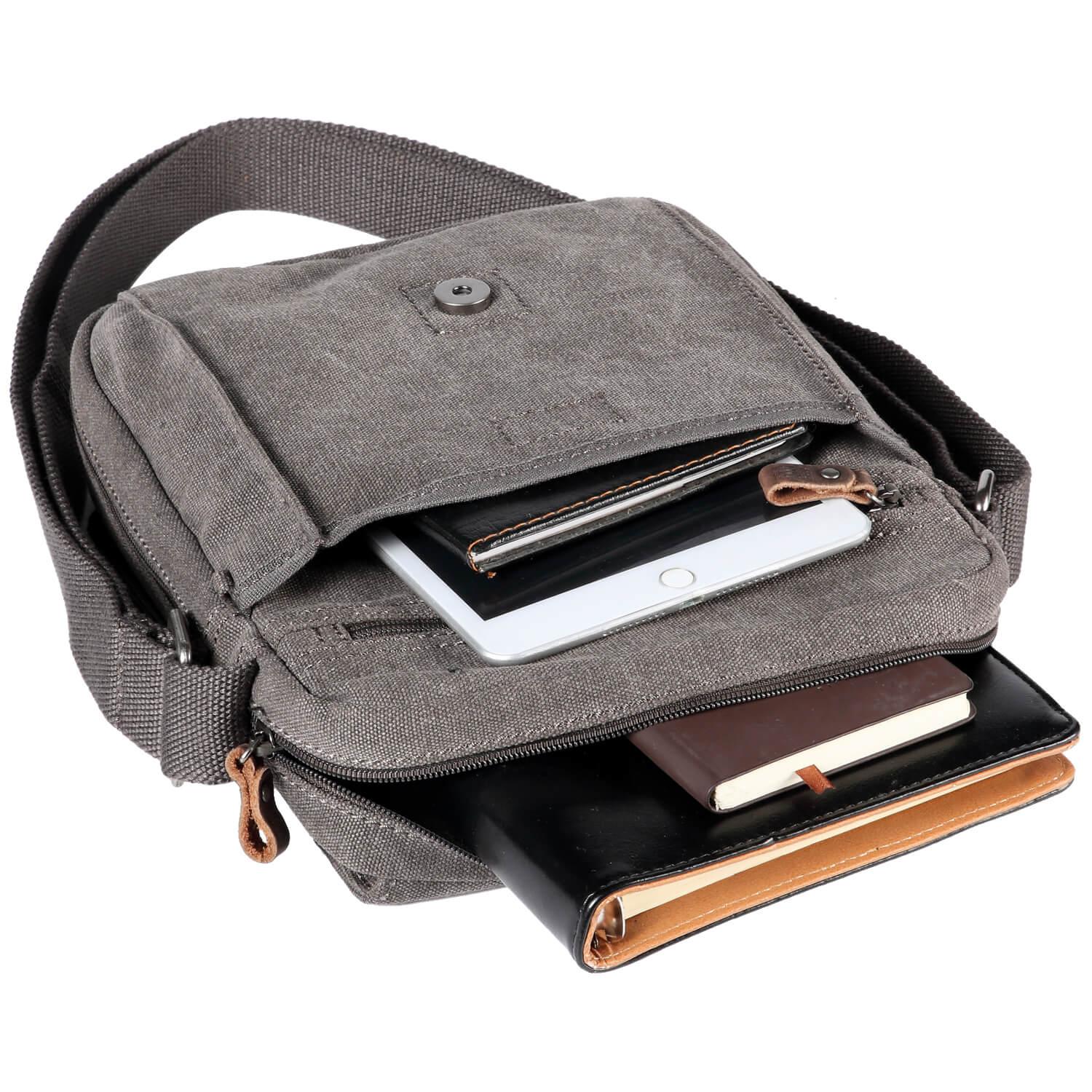 Troop London Classic Canvas Crossbody Bag for Men & Women - Stylish & Durable Shoulder Bag for Travel, Work & Everyday Use