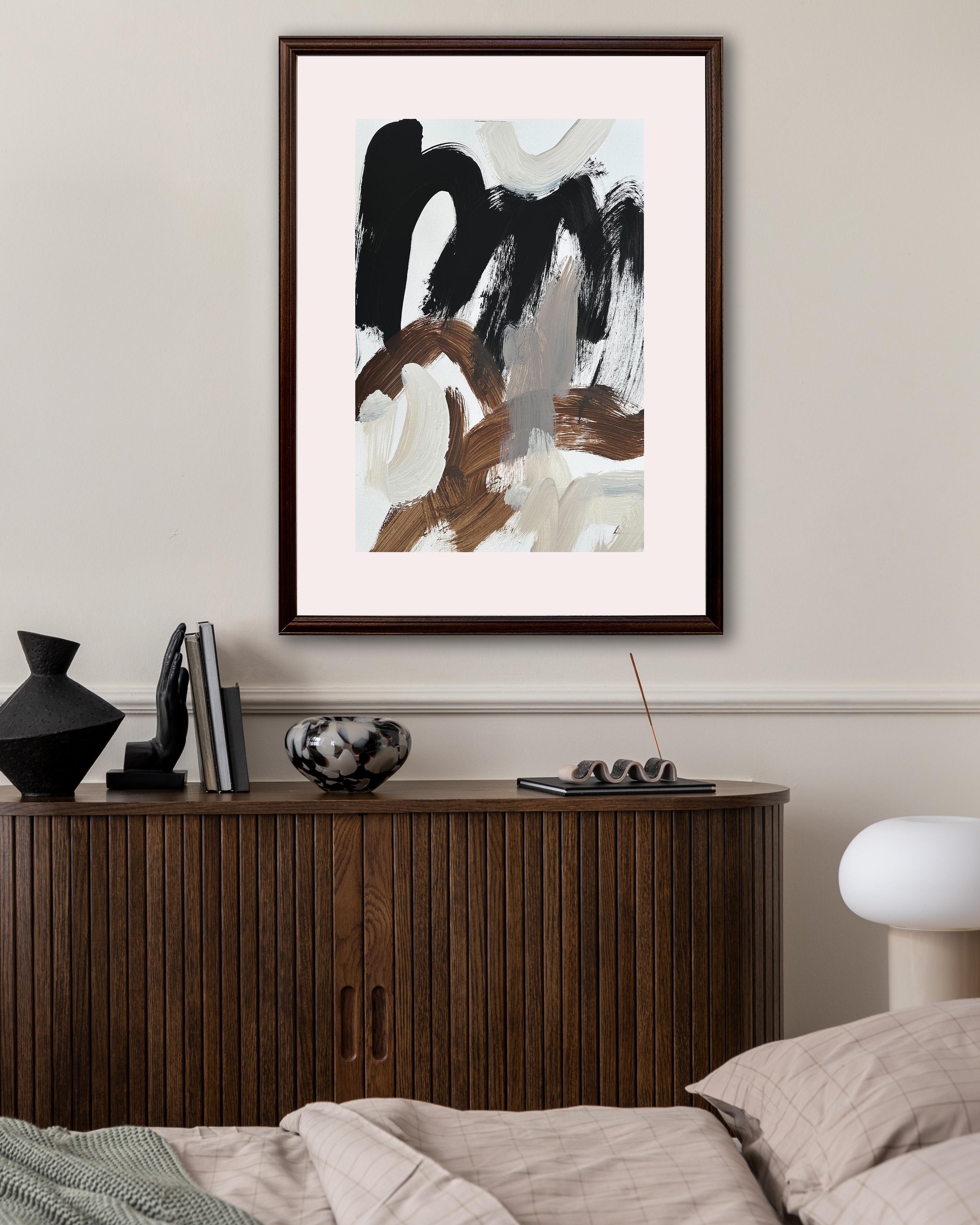 Swan Lake 2 Framed Original Painting - Elegant Wall Art for Living Room, Bedroom & Office Decor