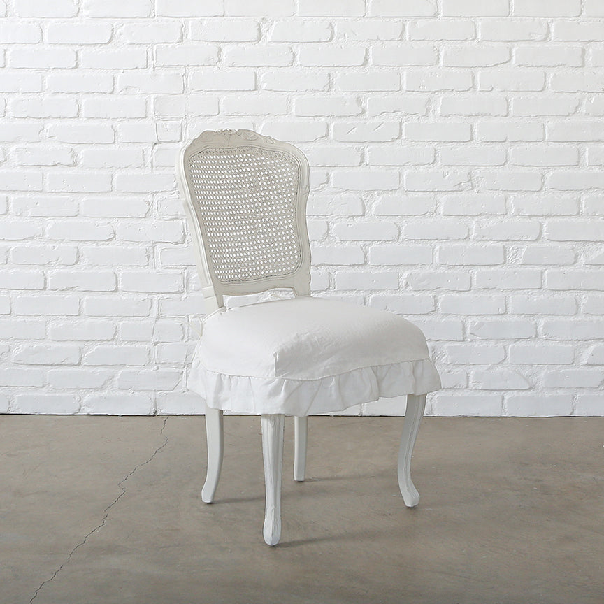 Darcy Armless Chair with Oyster Linen Seat Slipcover - Modern Accent Chair for Living Room, Bedroom, or Office Decor