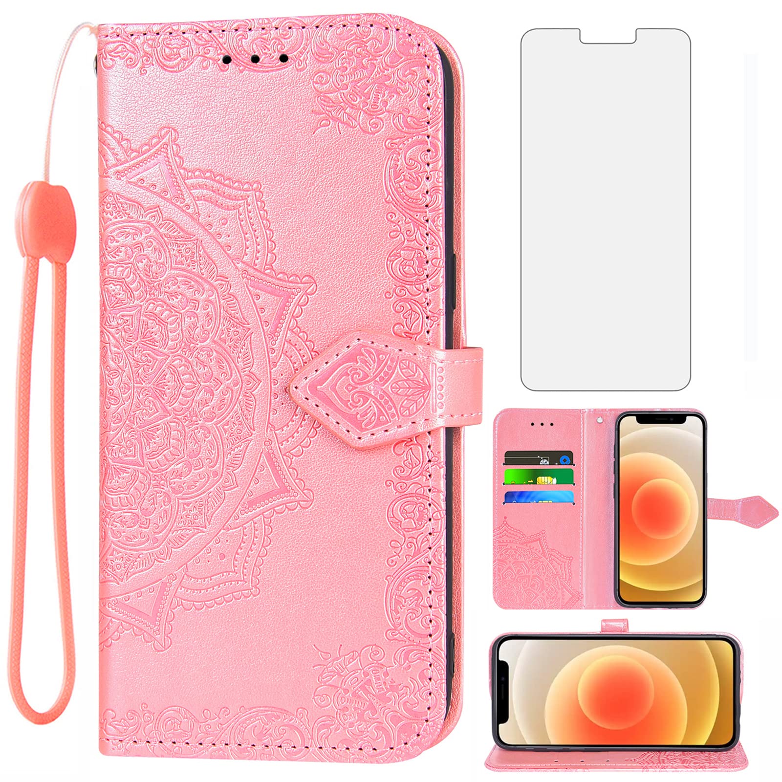 ASUWISH Leather Wallet Case for iPhone 12 Mini 5.4
