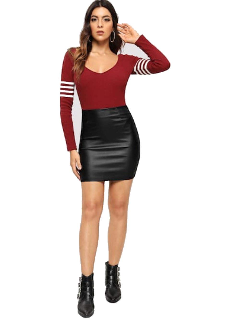 Genuine Soft Lambskin Leather Mini Skirt for Women - Classic Black Sexy Pencil Skirt | Perfect for Night Out, Date Night, Club Wear and Office Attire