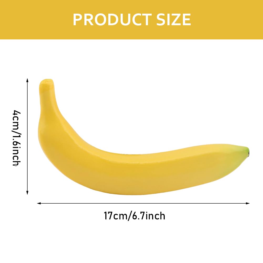 HONUTIGE 4PCS Realistic Fake Bananas - Artificial Banana Fruit Decor for Kitchen, Home, Party & Photo Props - Lifelike Simulation Yellow Bananas for Table Centerpiece, Wedding Decor, and DIY Crafts