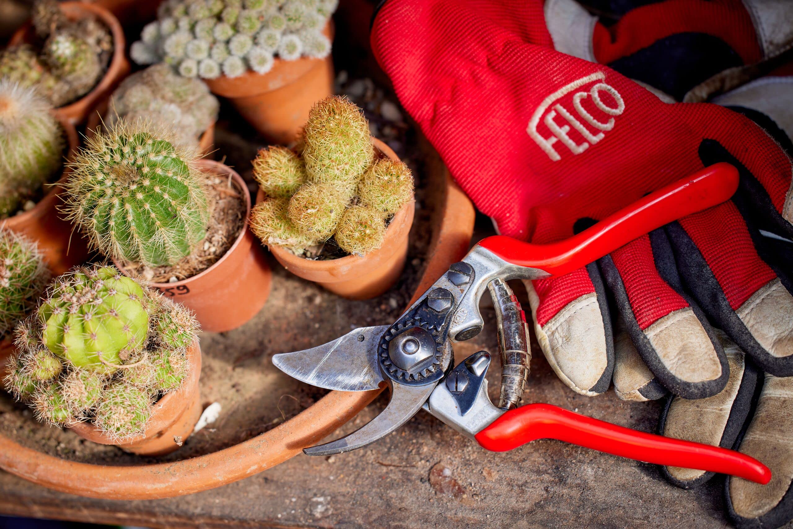 FELCO F-14 Professional Pruning Shears - Swiss Made High-Performance Garden Shears with Steel Blade for Precise Cutting (Red & Silver) - Ideal for Trimming, Pruning, and Shaping Plants, Flowers, and Small Branches