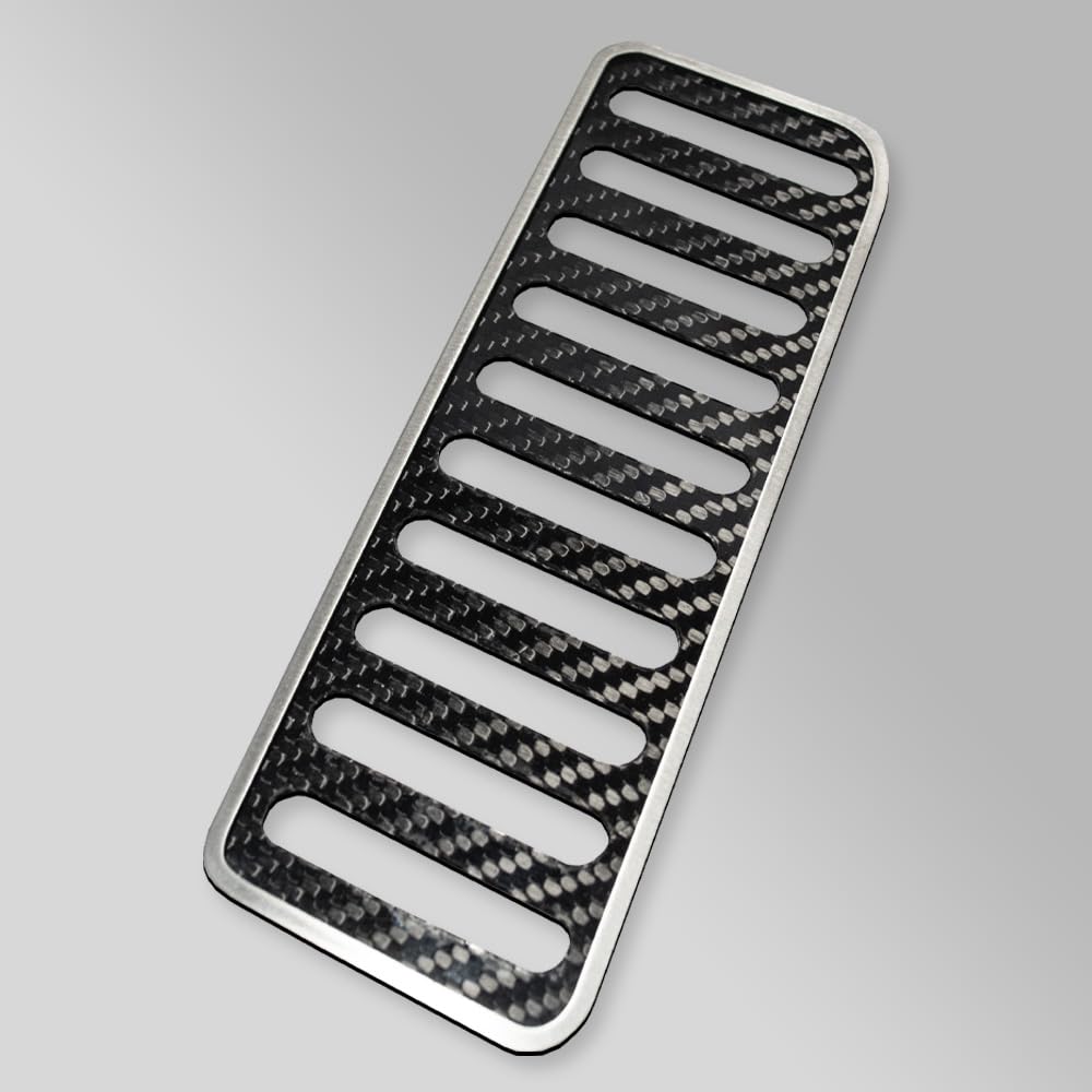2015-2020 Mustang Dead Pedal Trim Plate - Carbon Fiber & Stainless Steel for Car Interior Upgrade