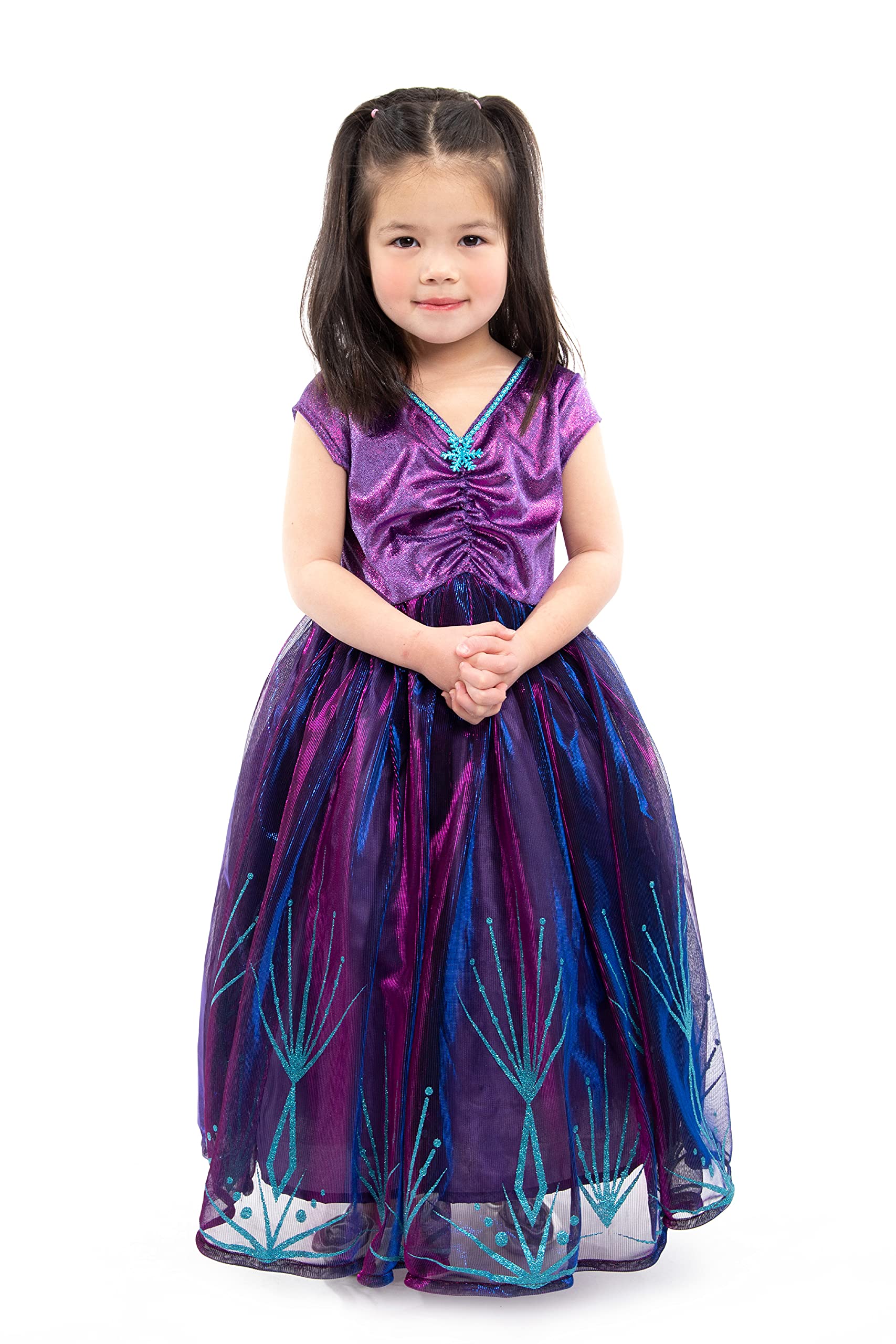 Little Adventures Purple Ice Princess Dress Up Costume for Kids - Machine Washable Pretend Play & Party Dress (No Glitter) | Perfect for Birthday Parties, Halloween, Dress-Up Play & Special Occasions