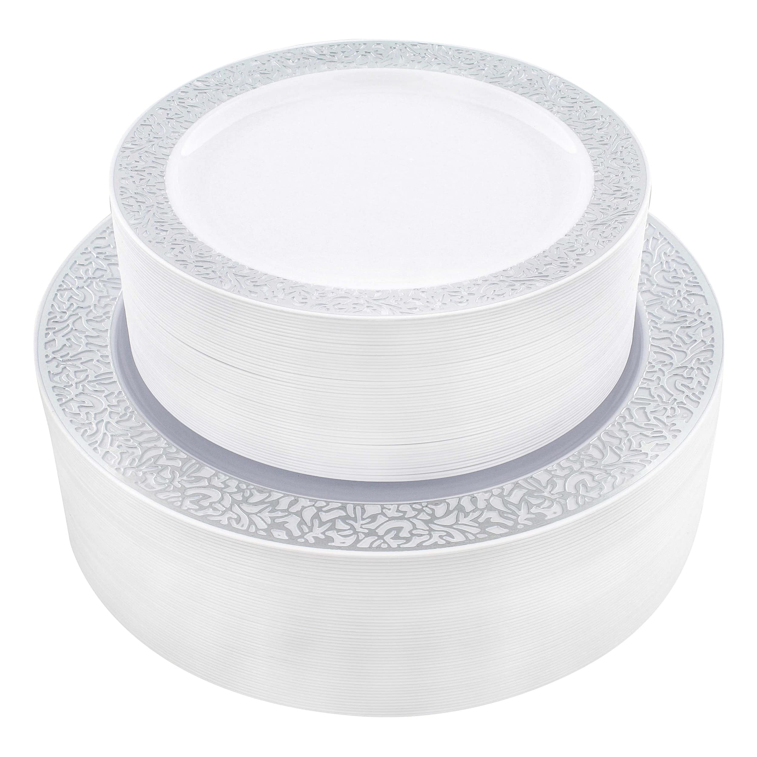 102-Piece Disposable Plastic Plates Set - 7.5