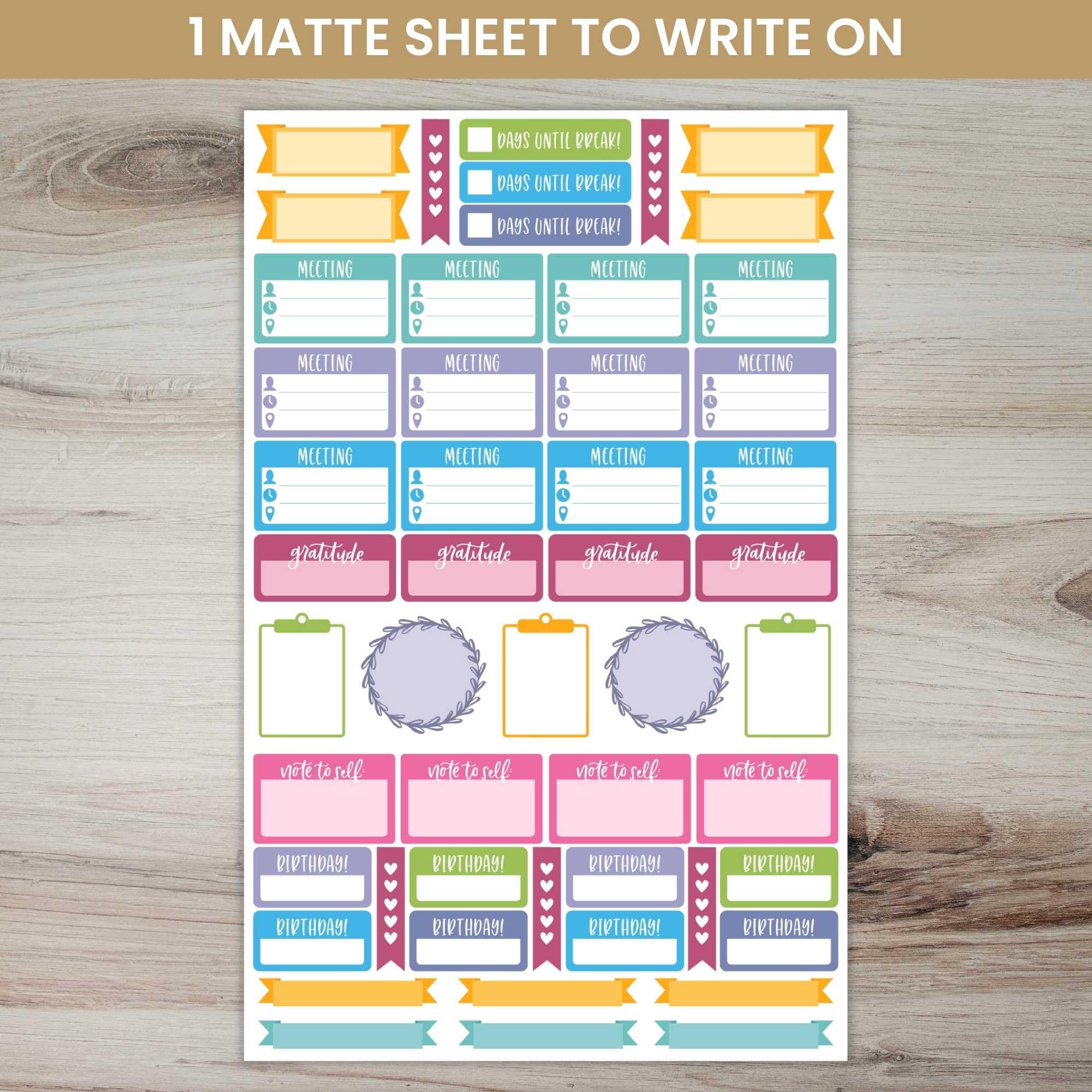Bloom Daily Planners Teacher Sticker Pack - 586 School Themed Planning Stickers for Educators, Homeschool & Classroom Organization (8 Sheets) - Perfect for Lesson Plans, Grade Books & Teacher Planners