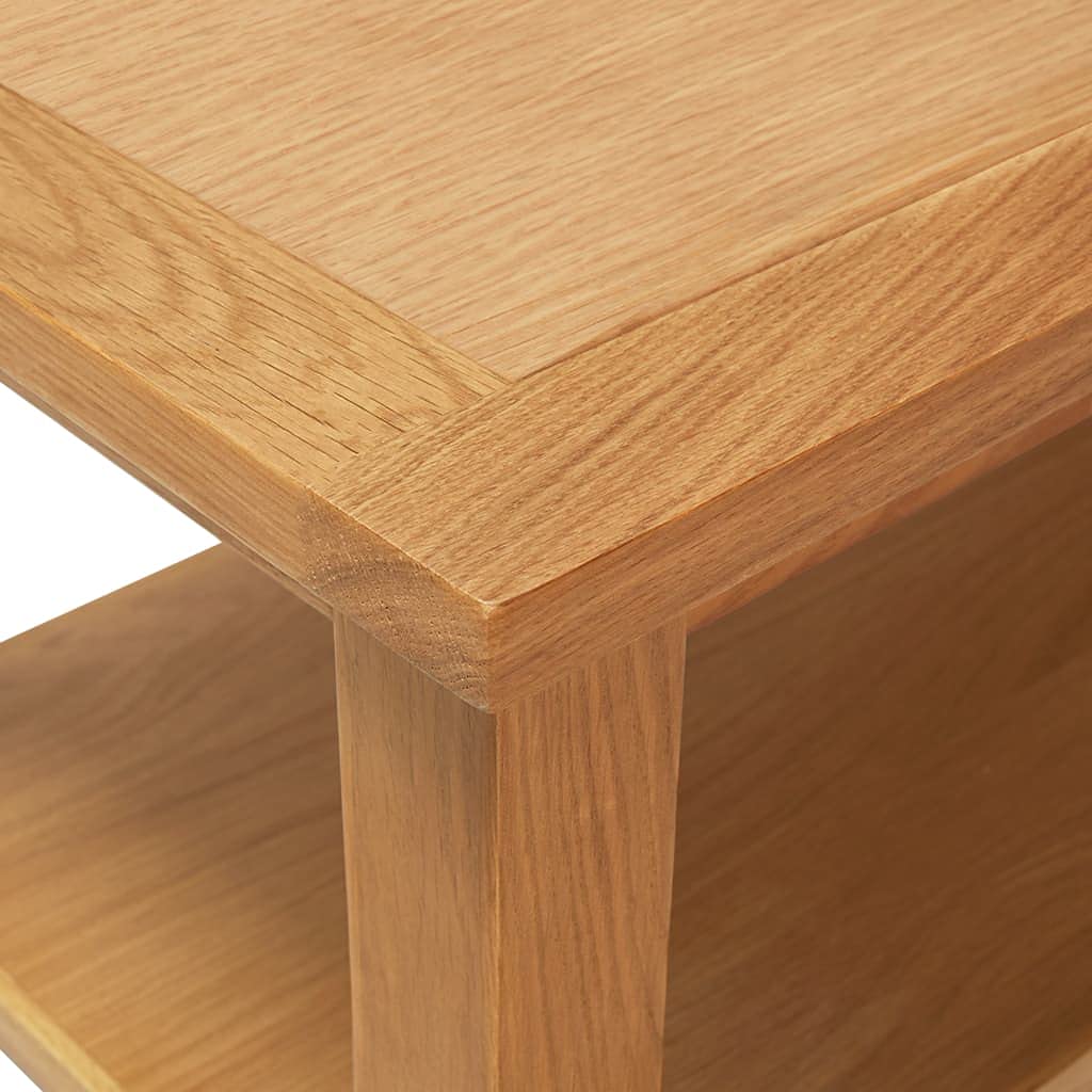 Rustic Rectangular Coffee Table with Shelf - Solid Oak Wood End Table for Living Room, Sofa, Couch - 43.3