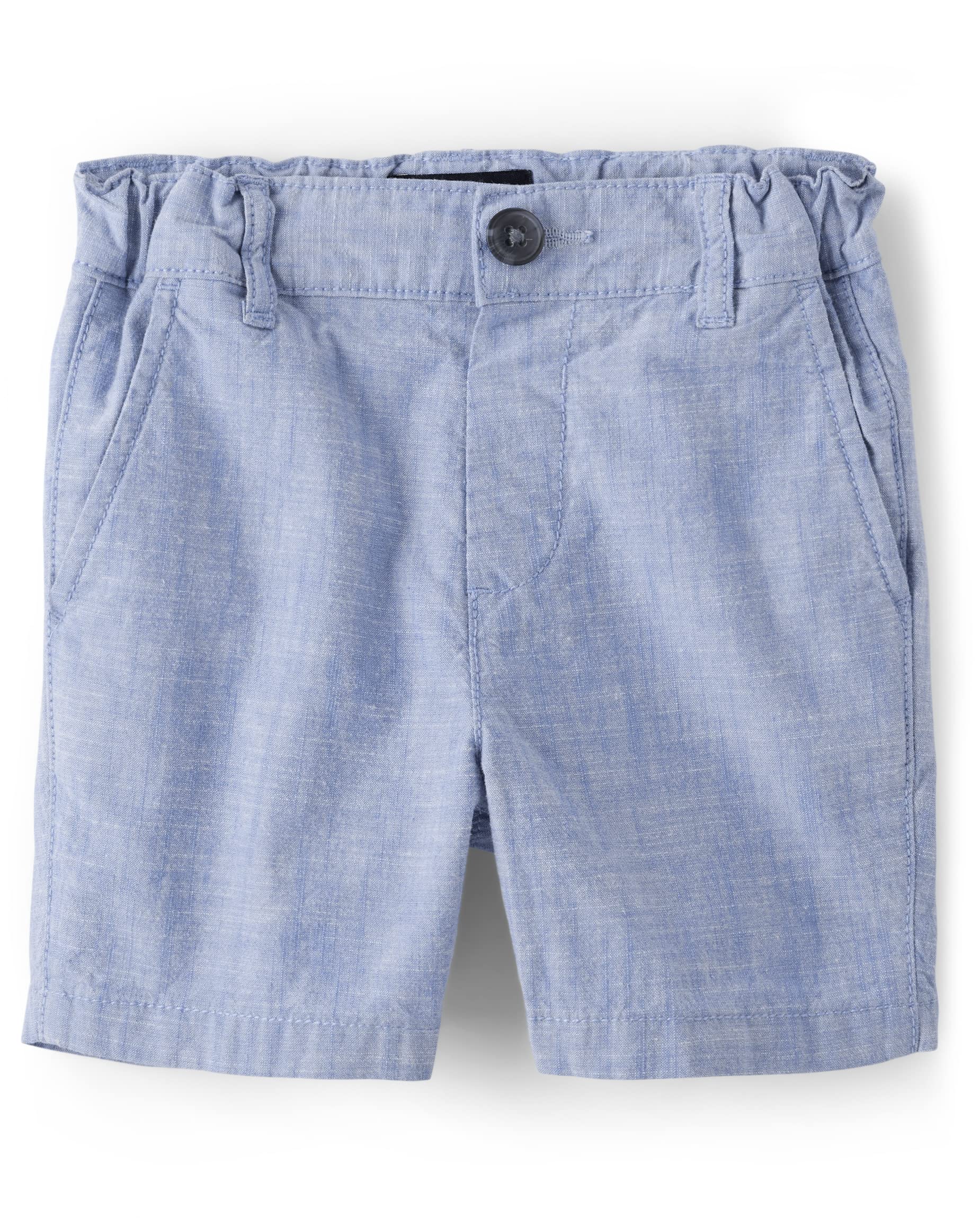 The Children's Place Baby & Toddler Boys Chino & Chambray Shorts - Morning Sky Blue, 2T | Casual Playwear for Summer Outings & Daycare Comfort