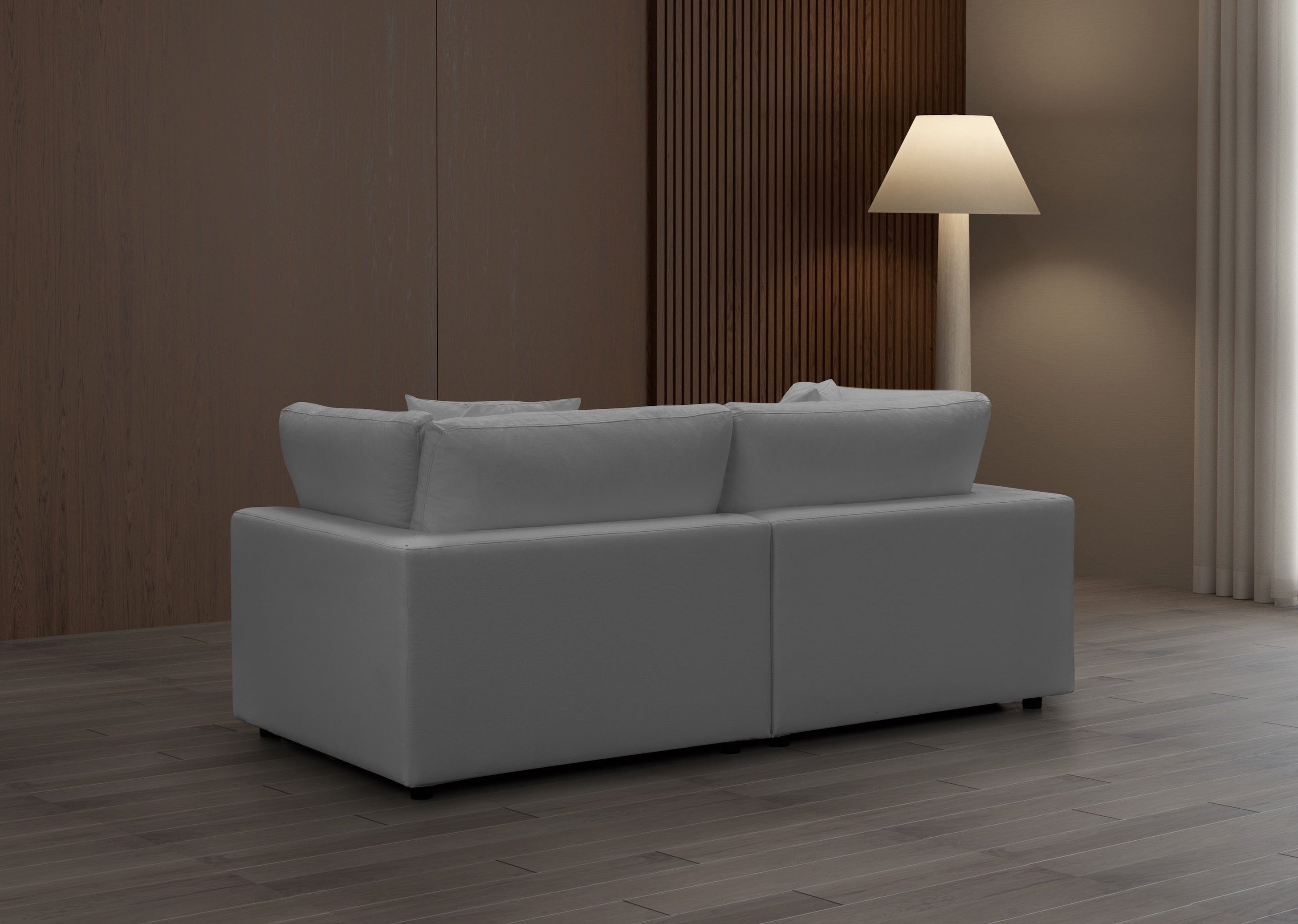 **Cali Modular 2-Seater Sofa in Sol Grey – Modern Sectional Couch for Living Room, Apartment & Small Spaces**