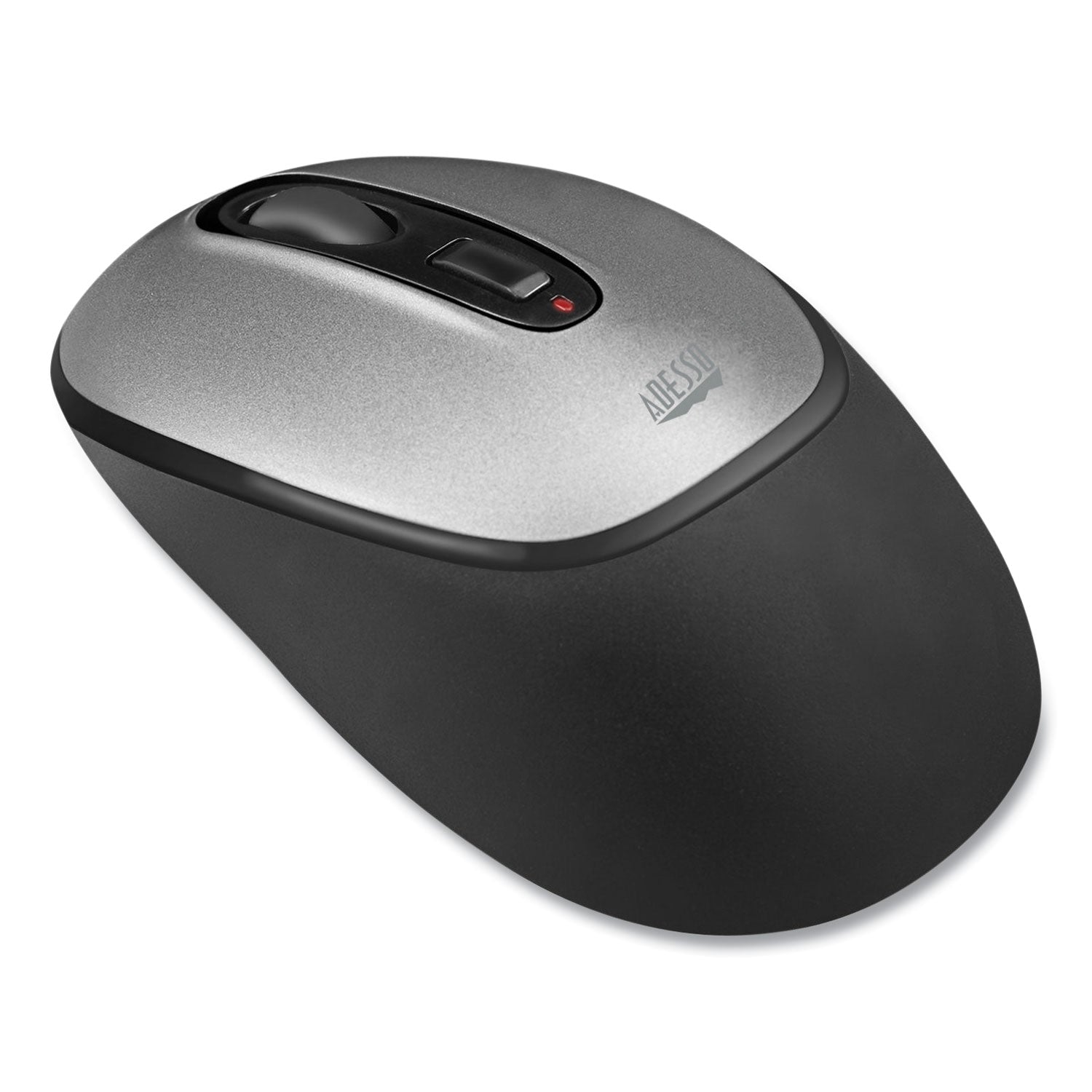 Adesso Imouse A10 Antimicrobial Wireless Mouse - 2.4Ghz, 30ft Range, Ambidextrous Design (Black/Silver) | Perfect for Office, Gaming & Home Use