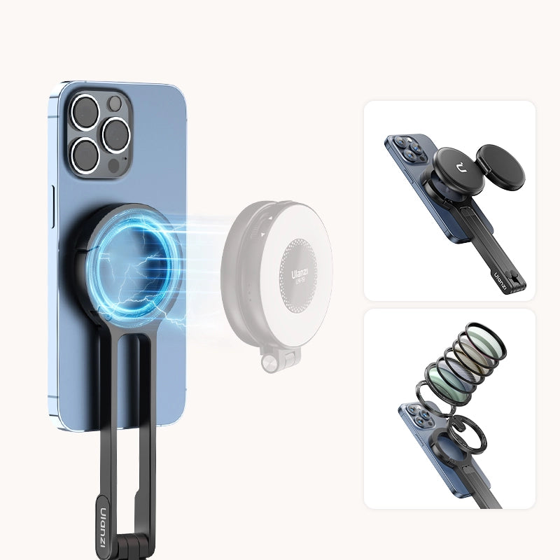 Ulanzi MA30 Clip-On Phone Tripod Stand - Adjustable Mount for Smartphones, Perfect for Vlogging, Travel & Outdoor Photography