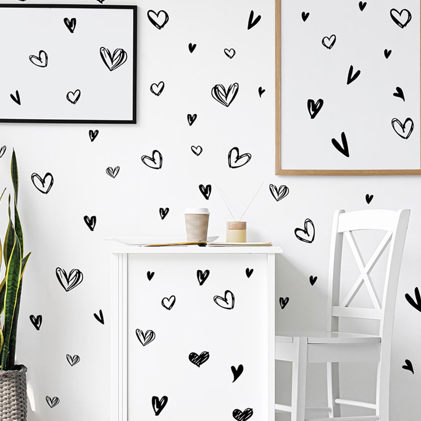Boho Heart Wall Decals - Self-Adhesive Heart Shaped Wall Stickers for Nursery, Kids Room & Living Room Decor | Peel & Stick Wall Art for Home, Bedroom, Dorm