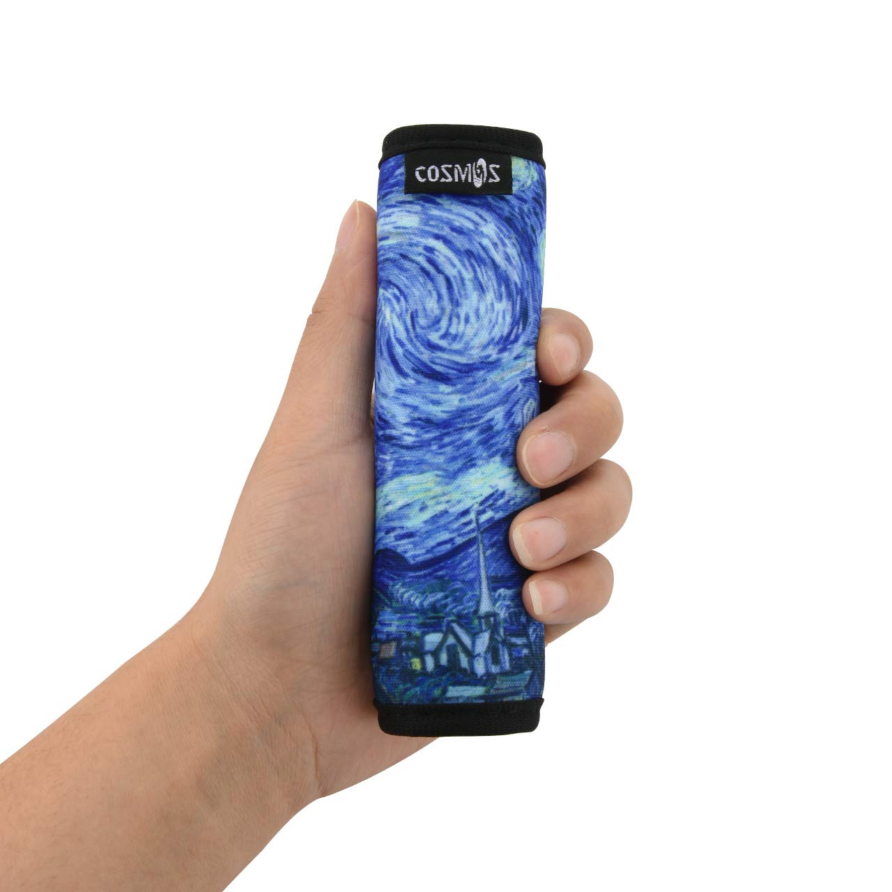 5-Pack Neoprene Luggage Handle Covers with Unique Painting Patterns - Comfortable Grip Protectors & Suitcase Identifiers for Travel Bags (VANGO Design) - Perfect for Airports, Business Trips, and Family Vacations