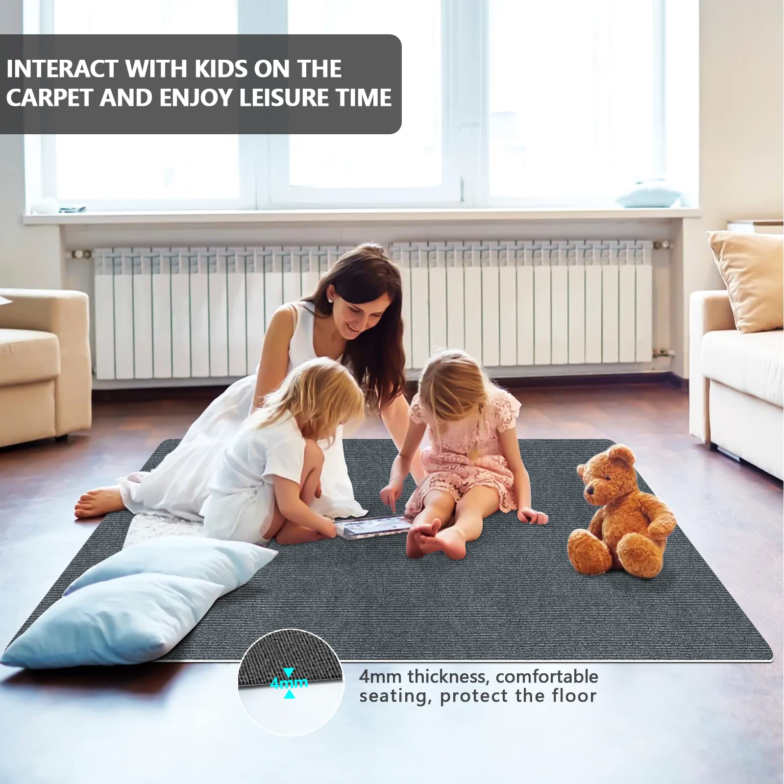Non-Slip Office Chair Mat for Carpet - Heavy Duty Desk Floor Protector for Hardwood & Carpeted Floors | Perfect for Home Office, Gaming Setup & Workspace Protection