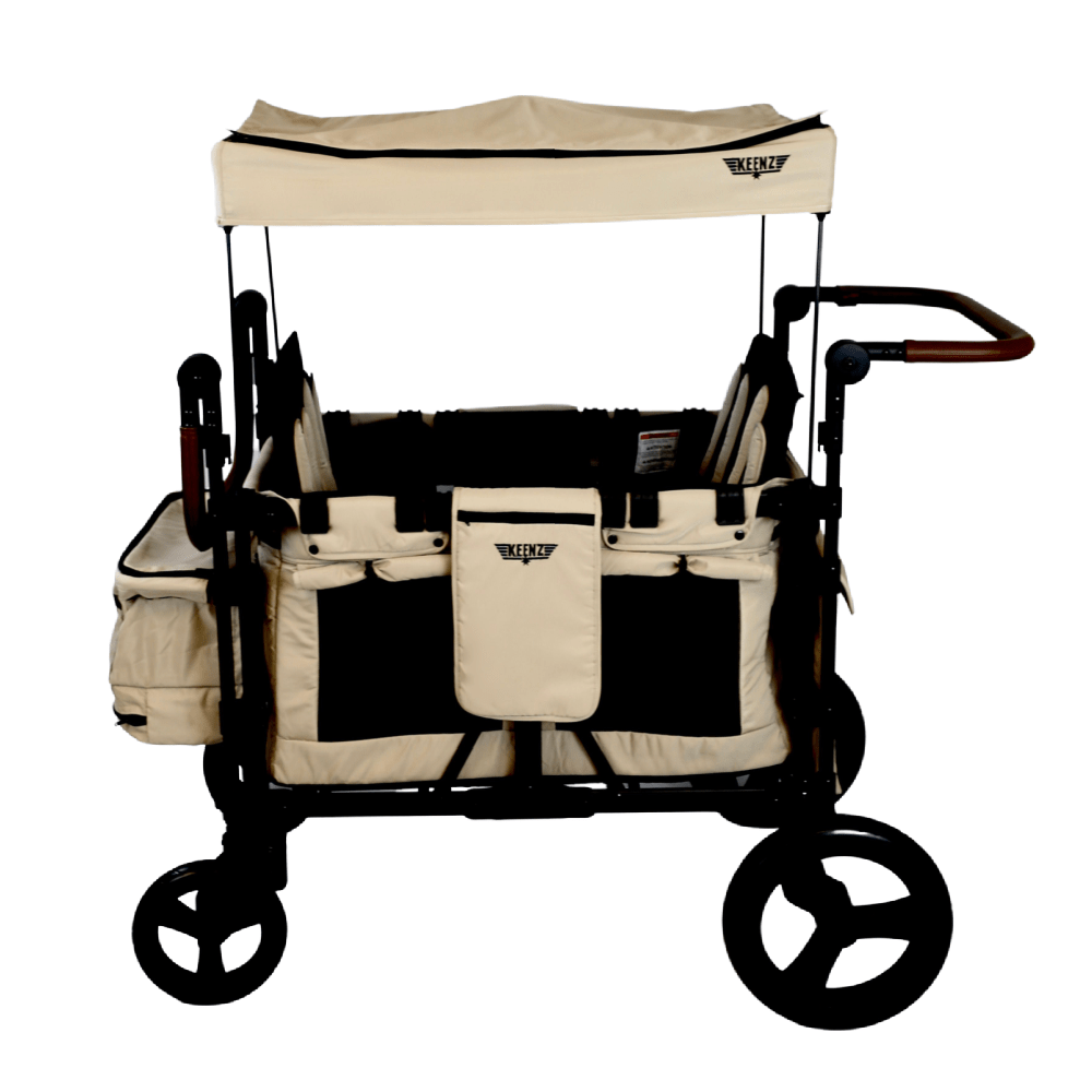 Keenz XC+2.0 Stroller Wagon for 4 Passengers - All-Terrain Baby & Kids Wagon with Canopy - Perfect for Beach, Park, and Family Outings