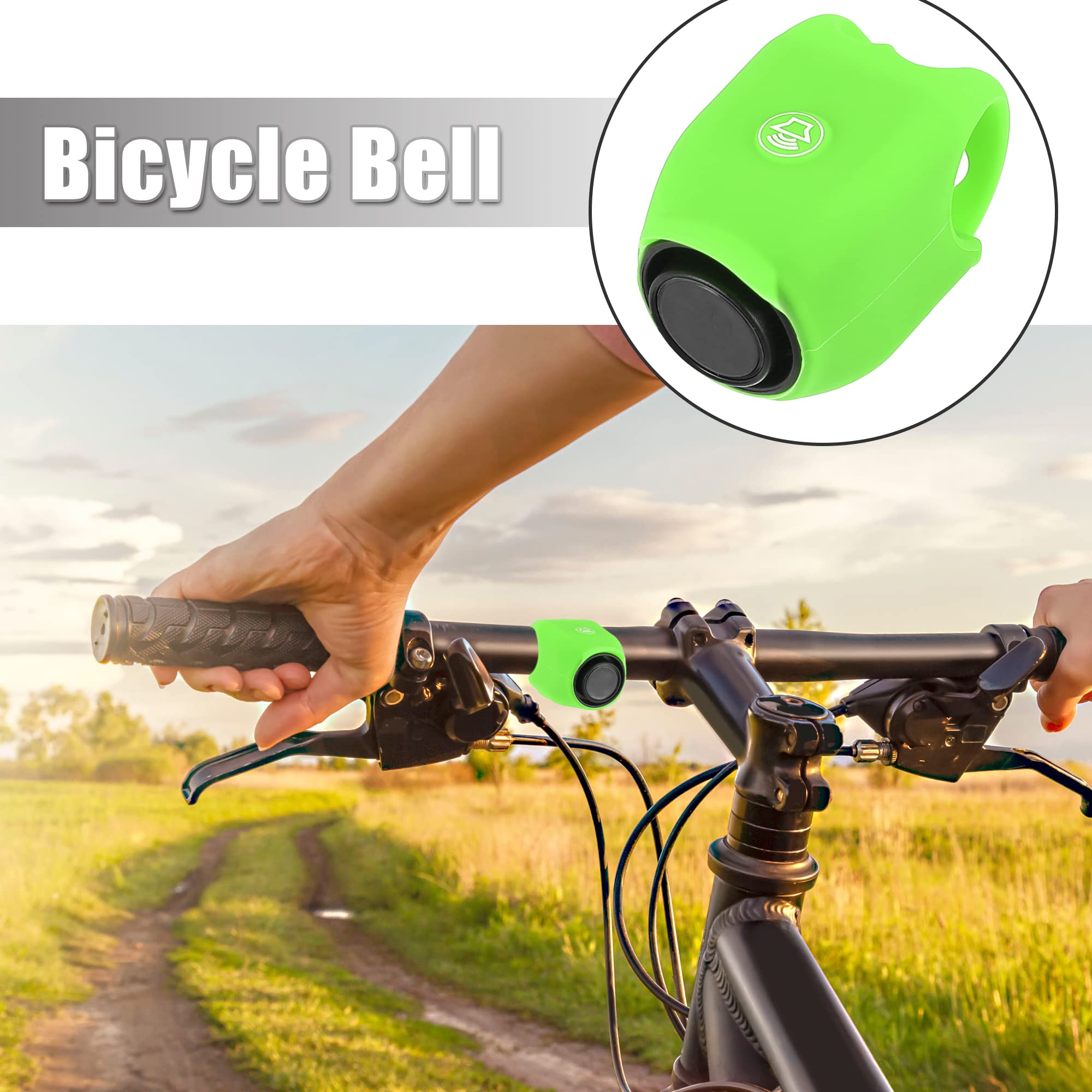 X AUTOHAUX Rechargeable Electric Bike Bell - Loud Bicycle Horn with Silicone Cover for Mountain & Road Bikes | Perfect for Urban Commuting & Outdoor Cycling Safety