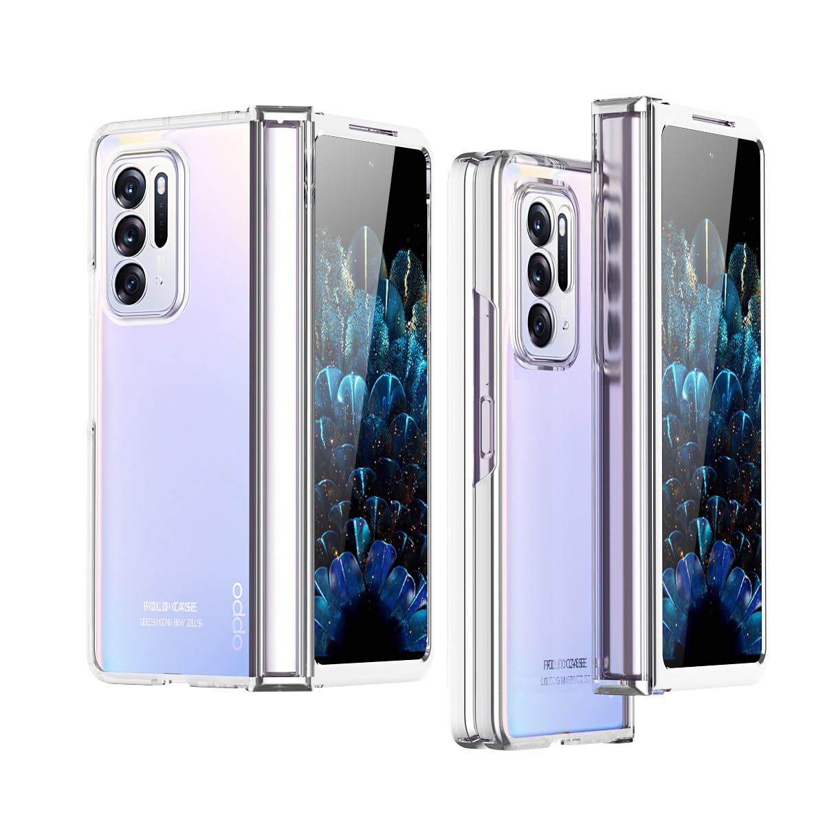 ZYKAA Shockproof Stand Case for Oppo Find N - Slim PC Cover, Drop Protection for Daily Use