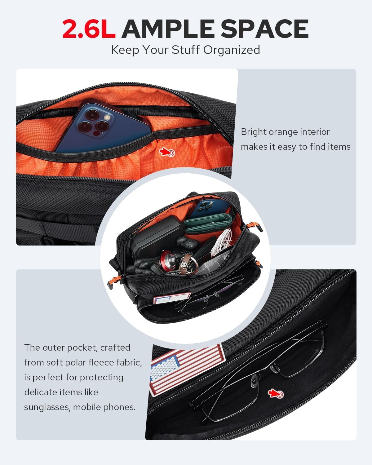 Benlari Upgraded Universal Motorcycle Handlebar Bag - Waterproof Dirt Bike Tool Storage Pouch for Cruiser, Softail, Dyna, Sportsters - Perfect for Biking, Snowmobiling & Outdoor Adventures