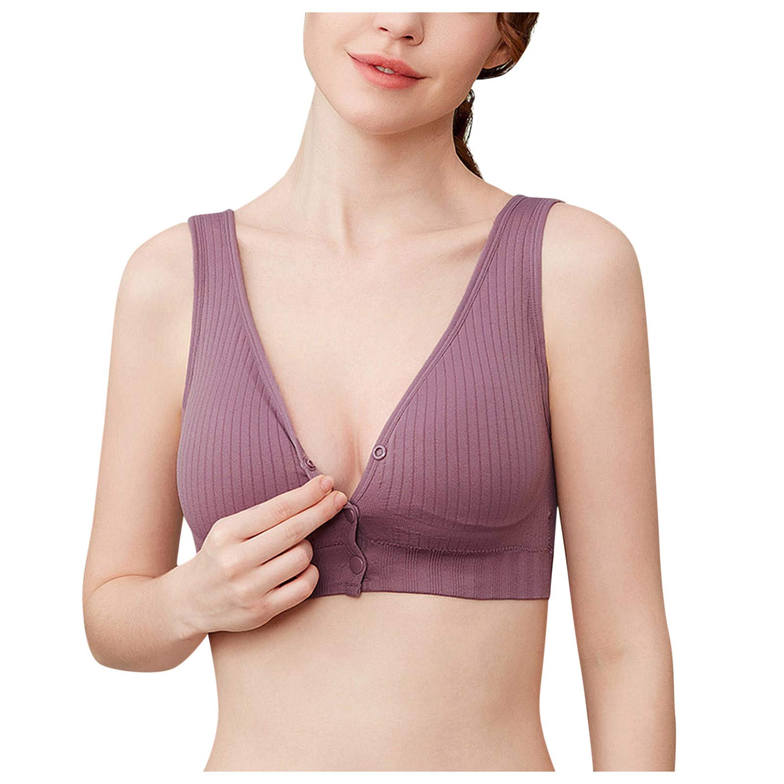 Seamless Full Bust Nursing Maternity Bra Bralette S-XXL with Extra Extenders & Clips - Comfortable Breastfeeding & Pregnancy Support for Daily Wear