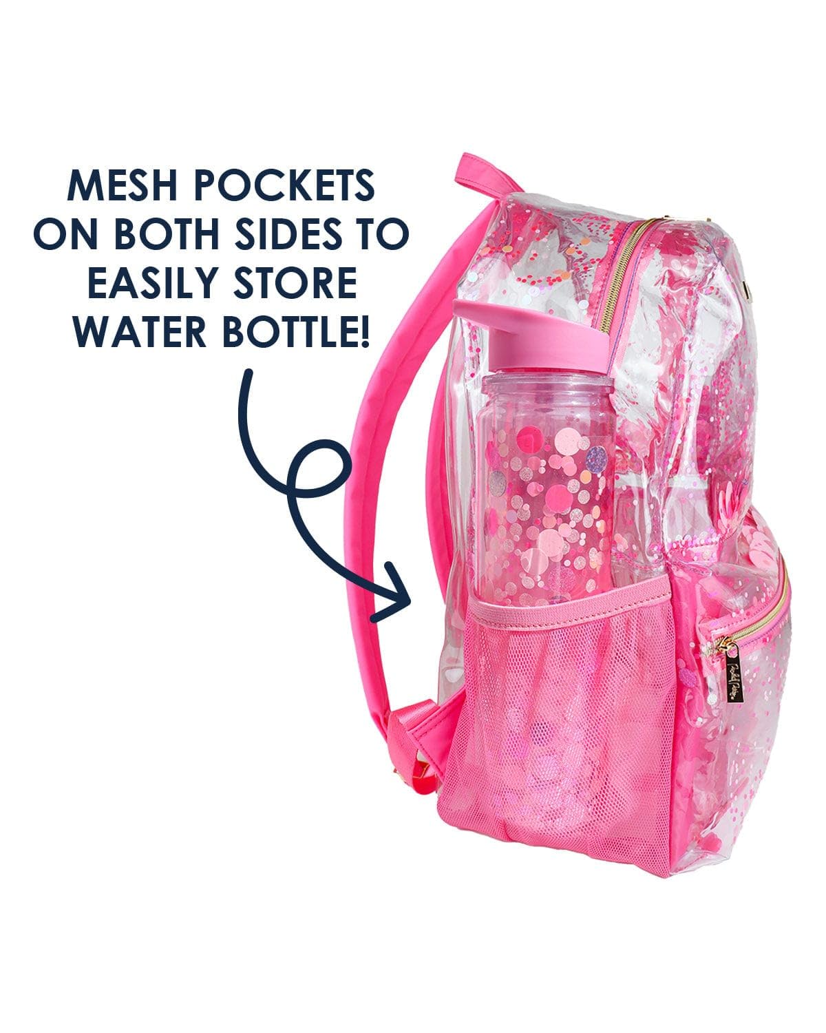 Packed Party Confetti Clear Backpack for Women - Fashionable Transparent Book Bag - Perfect for Work, Travel, Beach & School - Large Size Tote with Stylish Design