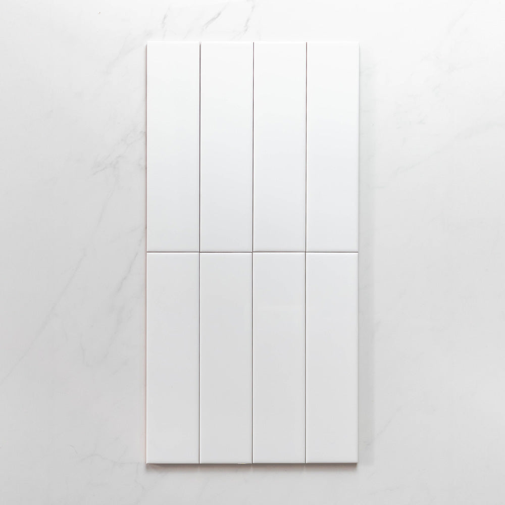 Premium Cascade White 75x300mm Matte Unrectified Subway Tile - Perfect for Kitchen Backsplash, Bathroom Walls & Modern Interior Design
