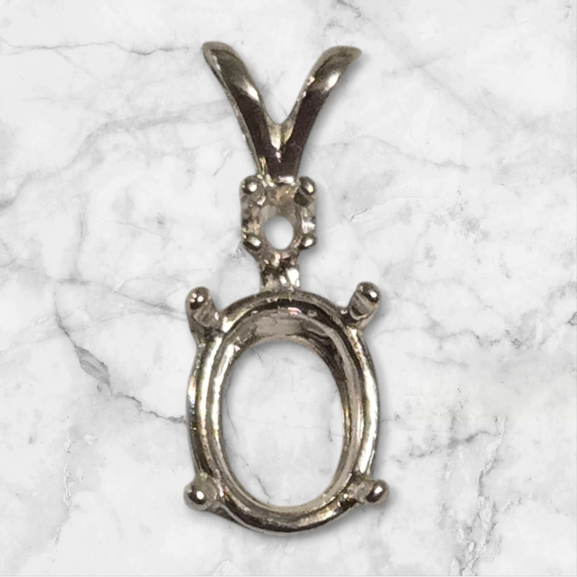 6x4mm & 9x7mm Oval Pendant Setting - Solid Sterling Silver or 14K White/Yellow/Rose Gold - Handcrafted in USA - Perfect for Birthstone, Diamond & Gemstone Jewelry Making