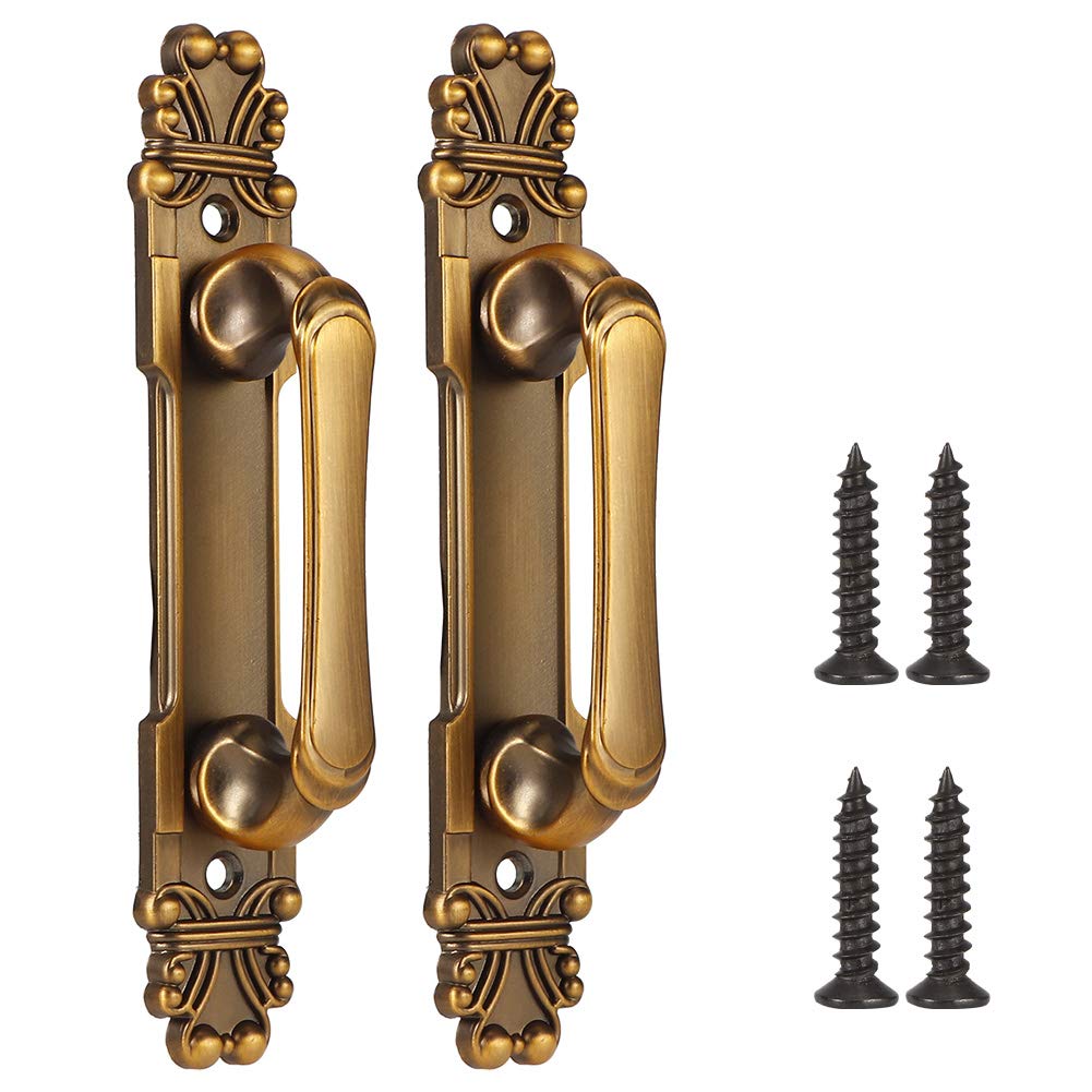 2PCS Antique European Style Kitchen Cabinet Handles - Vintage Drawer Pulls for Dresser, Cupboard & Barn Doors - Perfect for Home, Office & Farmhouse Decor
