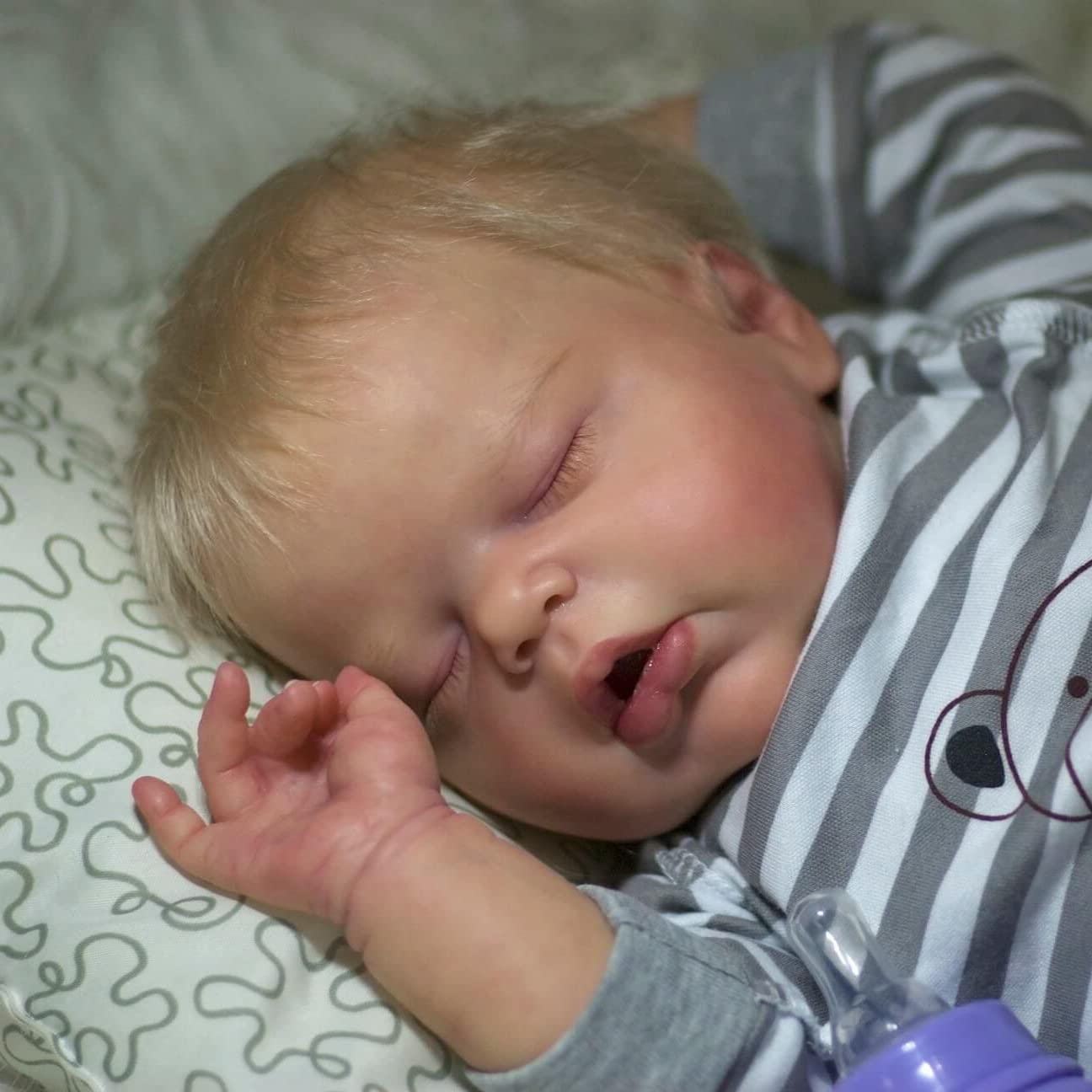 22 Inch Realistic Reborn Baby Doll Boy with Rooted Blonde Hair - Lifelike Sleeping Newborn Doll for Girls | Perfect for Role Play, Gift Giving & Collectors