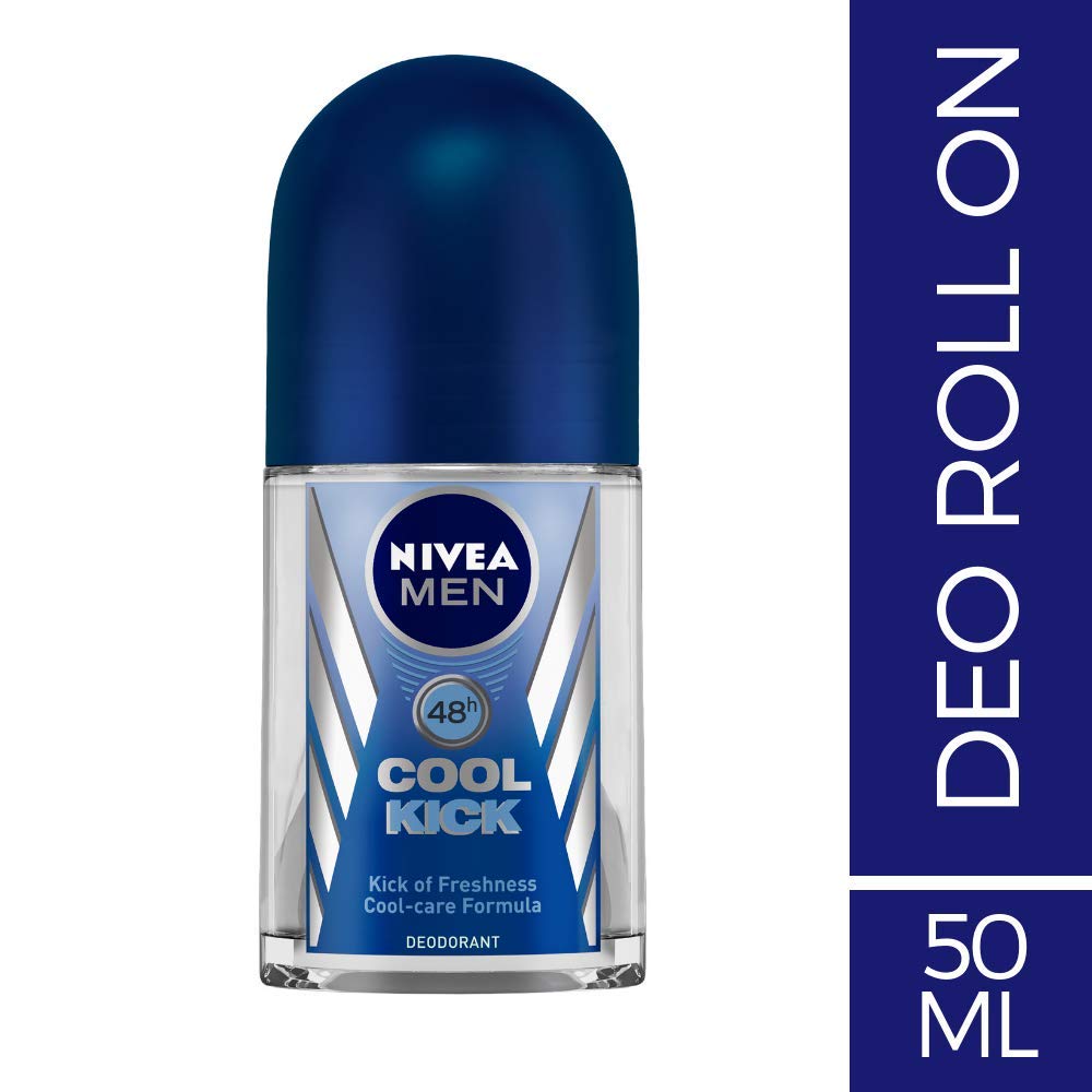 NIVEA Water Lily & Oil Body Wash for Women - 250ml Hydrating Shower Gel & NIVEA Men Cool Kick Roll-On Deodorant - 50ml | Daily Skincare Routine for Freshness & Confidence