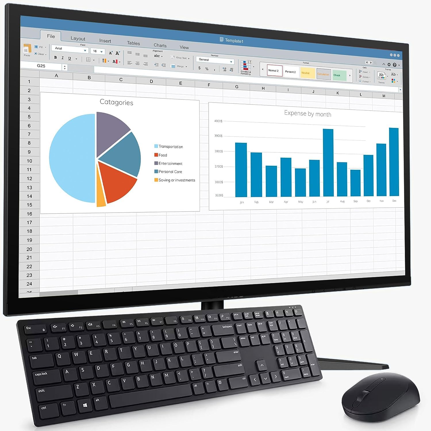 Lenovo All-in-One Tiny Desktop PC - Intel Pentium J3710, 8GB RAM, 128GB SSD, 19