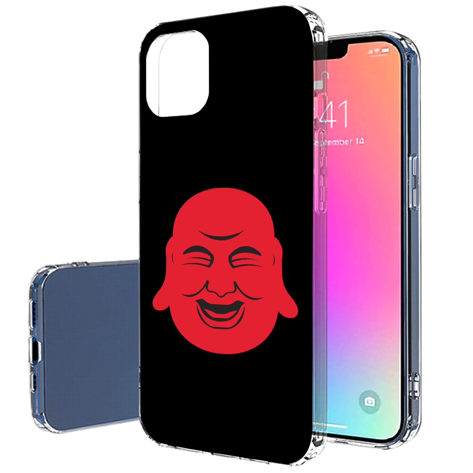 VIBECover Slim Protective Case for Apple iPhone 13 - Flexible TPU Shockproof Cover with Lucky Buddha Design - Perfect for Everyday Use, Travel & Outdoor Activities