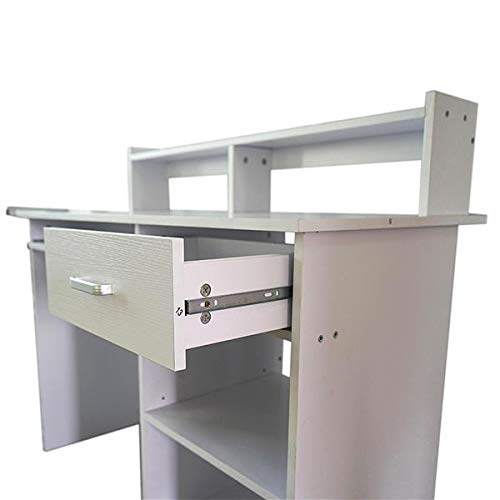 Modern E1 15MM Chipboard Computer Desk - White Home Office Desk for Small Spaces, Gaming & Study - Sturdy Workstation for Laptops & PCs