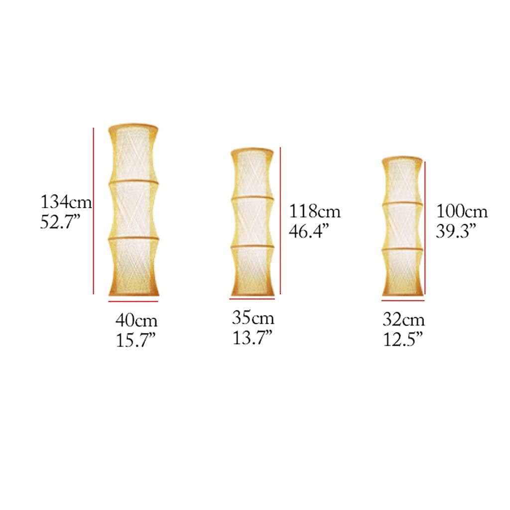 Modern Bamboo Floor Lamp with Fabric Shade - Handmade Standing Lamp for Living Room, Bedroom & Office - Tall Corner Lamp 39.9in/100cm - Perfect for Reading Nook, Lounge Area & Home Decor