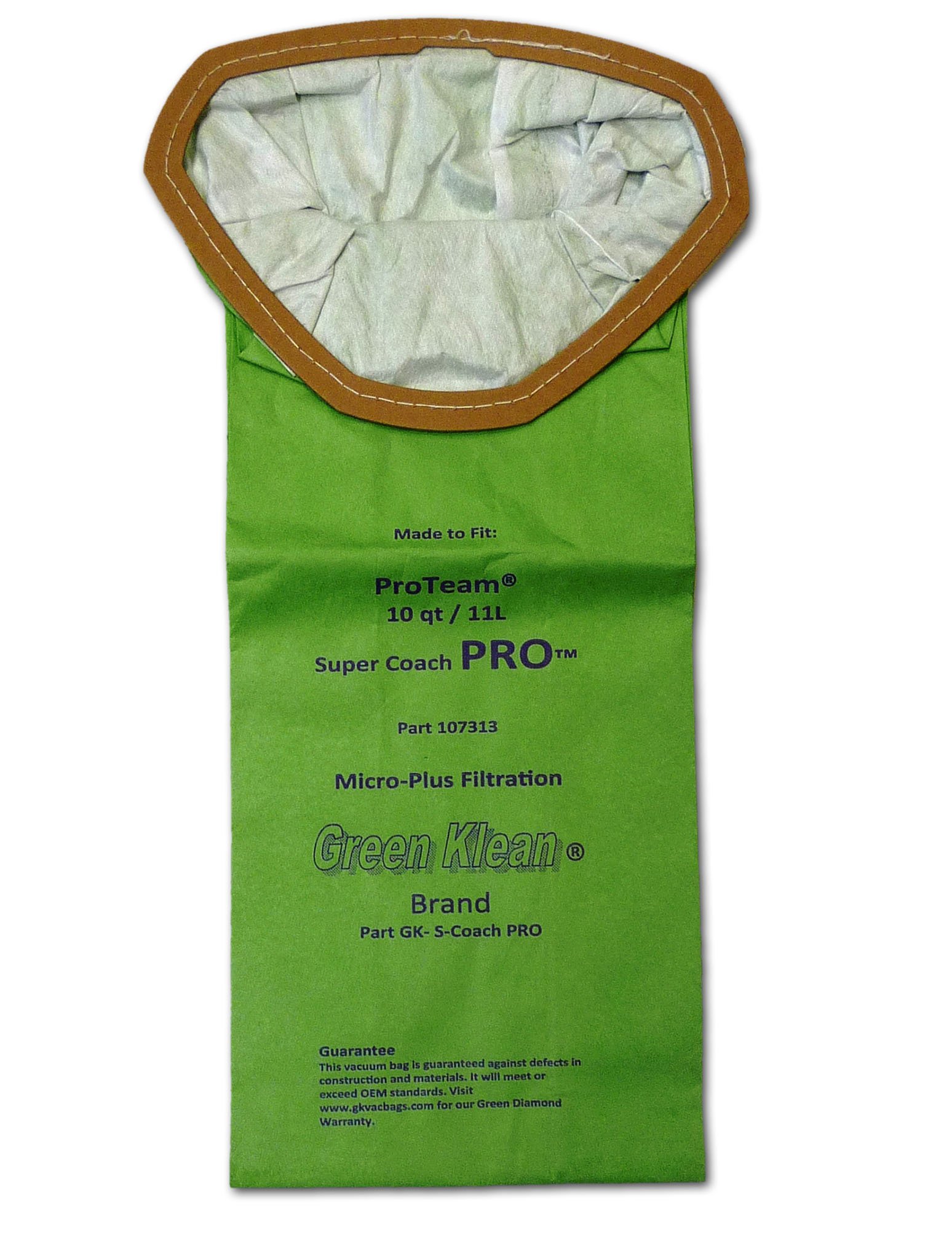 ProTeam Pro 10 Backpack Vacuum Bags by Green Klean - HEPA Filtration Replacement Bags for Commercial Cleaning | Perfect for Schools, Offices & Healthcare Facilities