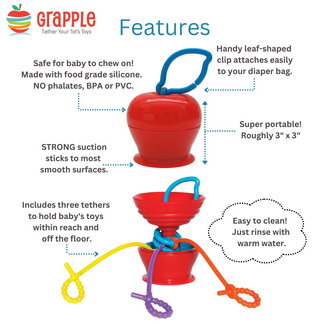 Baby Suction Cup Toys Holder - Secure Teething Toys for High Chairs & Strollers | Essential for Infants 6-12 Months | Perfect for Mealtime & Travel