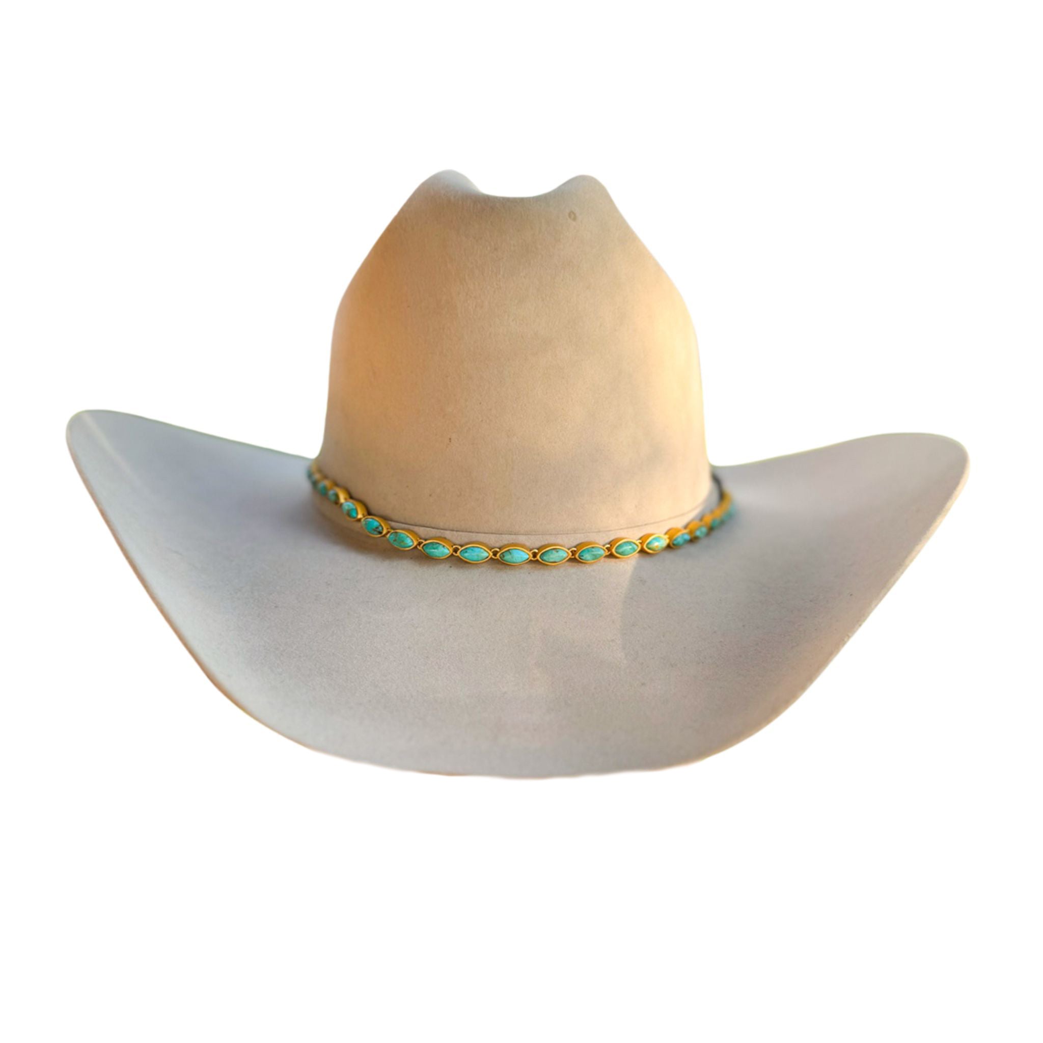Turquoise Jasmine Hat Band - Stylish Western Headband for Cowboy Hats, Boho Fashion & Outdoor Events