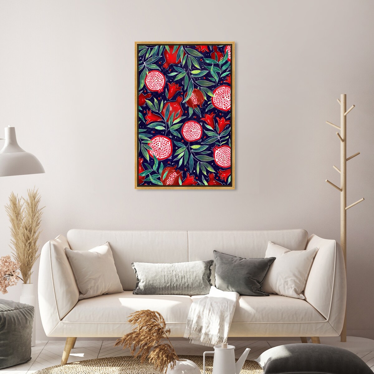 Blooming Tropical Flowers Framed Canvas Wall Art - White Cabin & Lodge Decor for Kitchen, Living Room, Bedroom - Perfect for Home, Office & Gift Giving