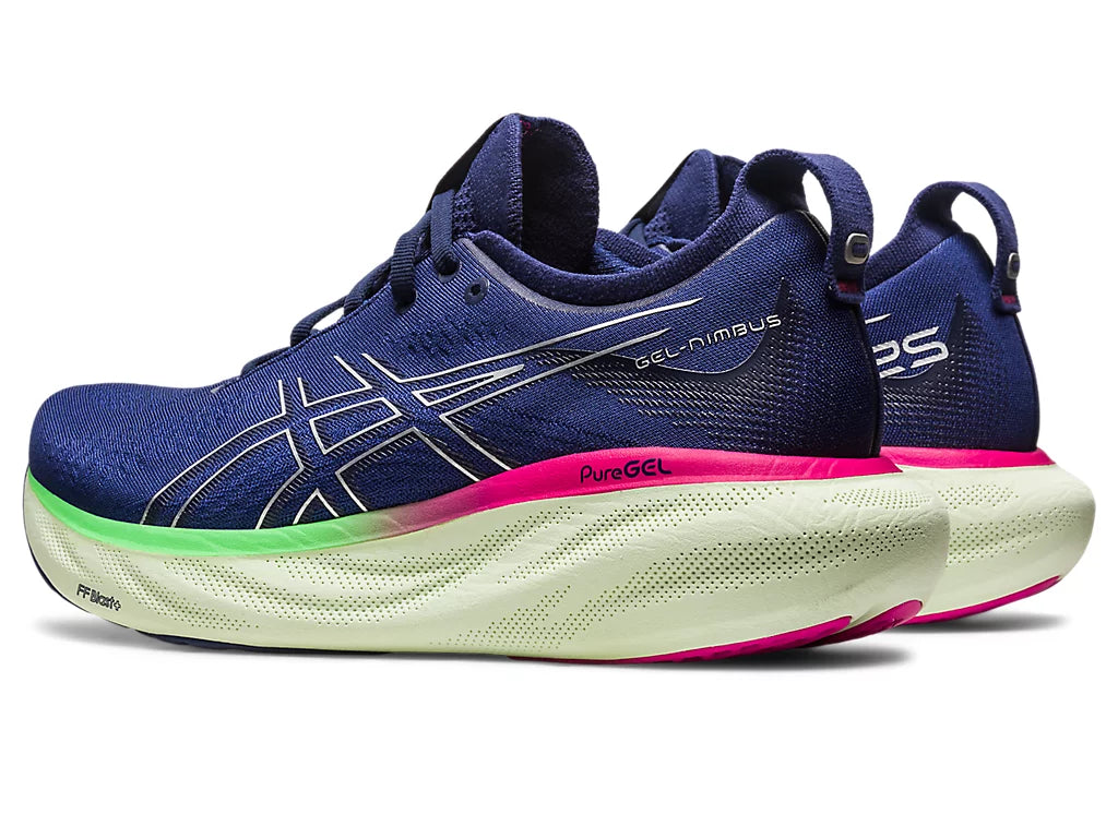 ASICS Women's GEL-NIMBUS 25 Running Shoes - Indigo Blue/Pure Silver - Premium Cushioned Road Running Sneakers for Women - Perfect for Long Distance Running, Jogging & Gym Workouts