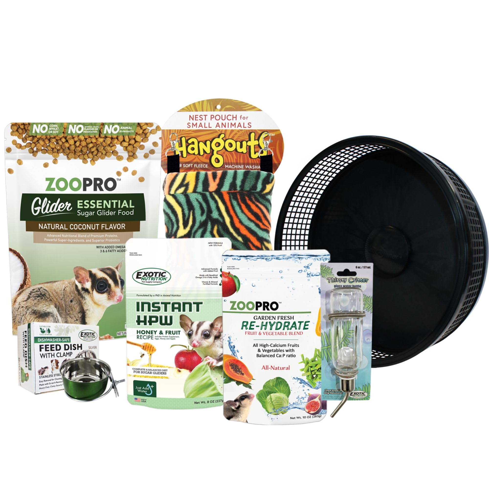 Premium Madagascar Sugar Glider Cage & Starter Kit - Durable Cage, Exercise Wheel, Healthy Food, Water Bottle, Food Dishes & Nest Pouch for Small Pets | Perfect for Sugar Glider Habitat Setup & Daily Care
