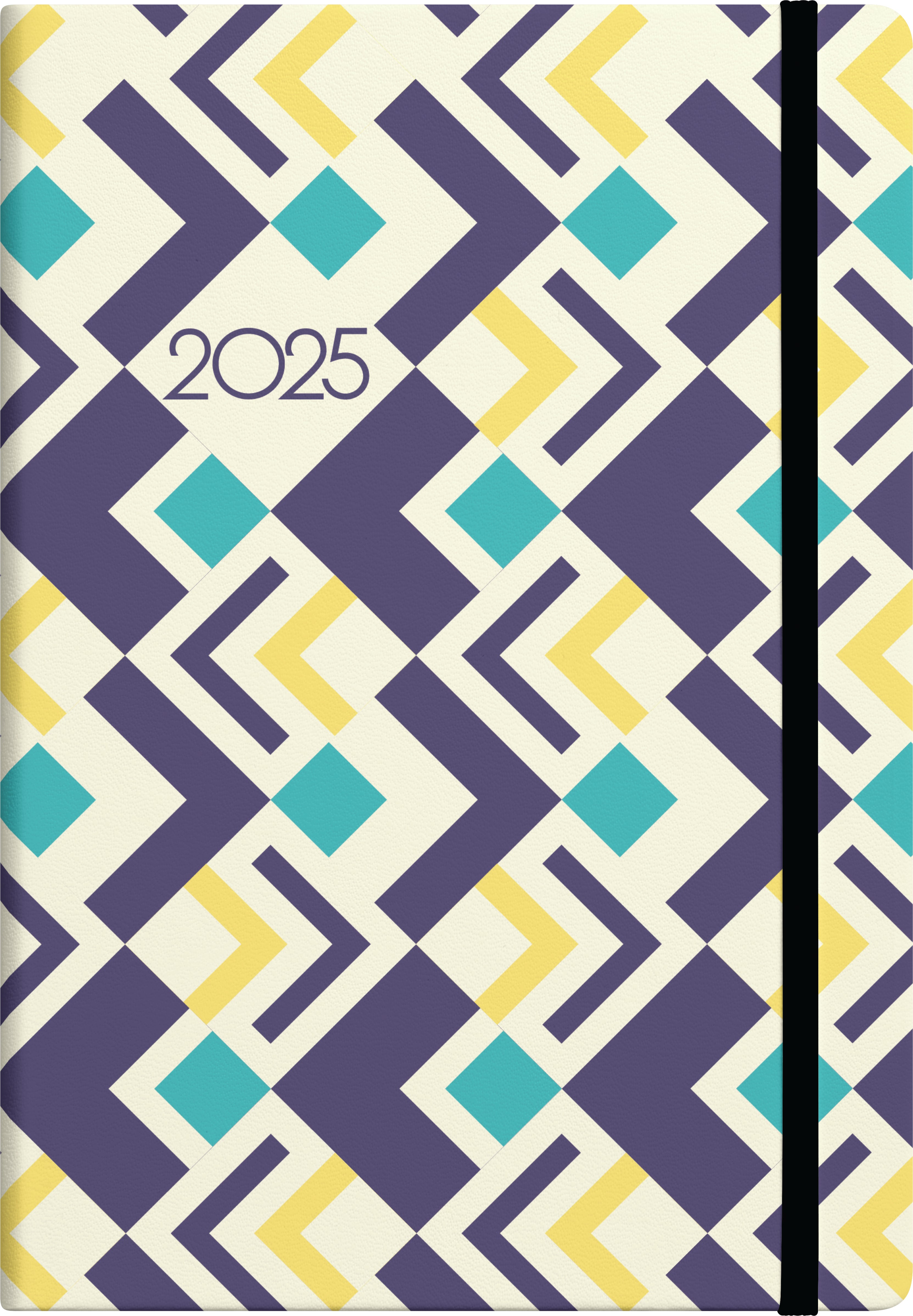 2025 Collins Diary A51 - Day Per Page Planner with Laminated Hard Cover, Geometric Design, 148mm x 210mm - Perfect for Work, School & Personal Organization