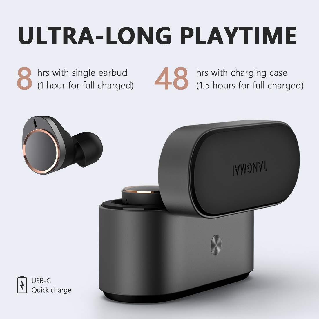 W5 Wireless Earbuds Bluetooth 5.0 Headphones with 4 Mics & CVC 8.0 Noise Cancellation, 56H Playtime, aptX HD & Balanced Armature for Hi-Fi Sound, USB-C Charging - Perfect for Home Office, Gym & Travel