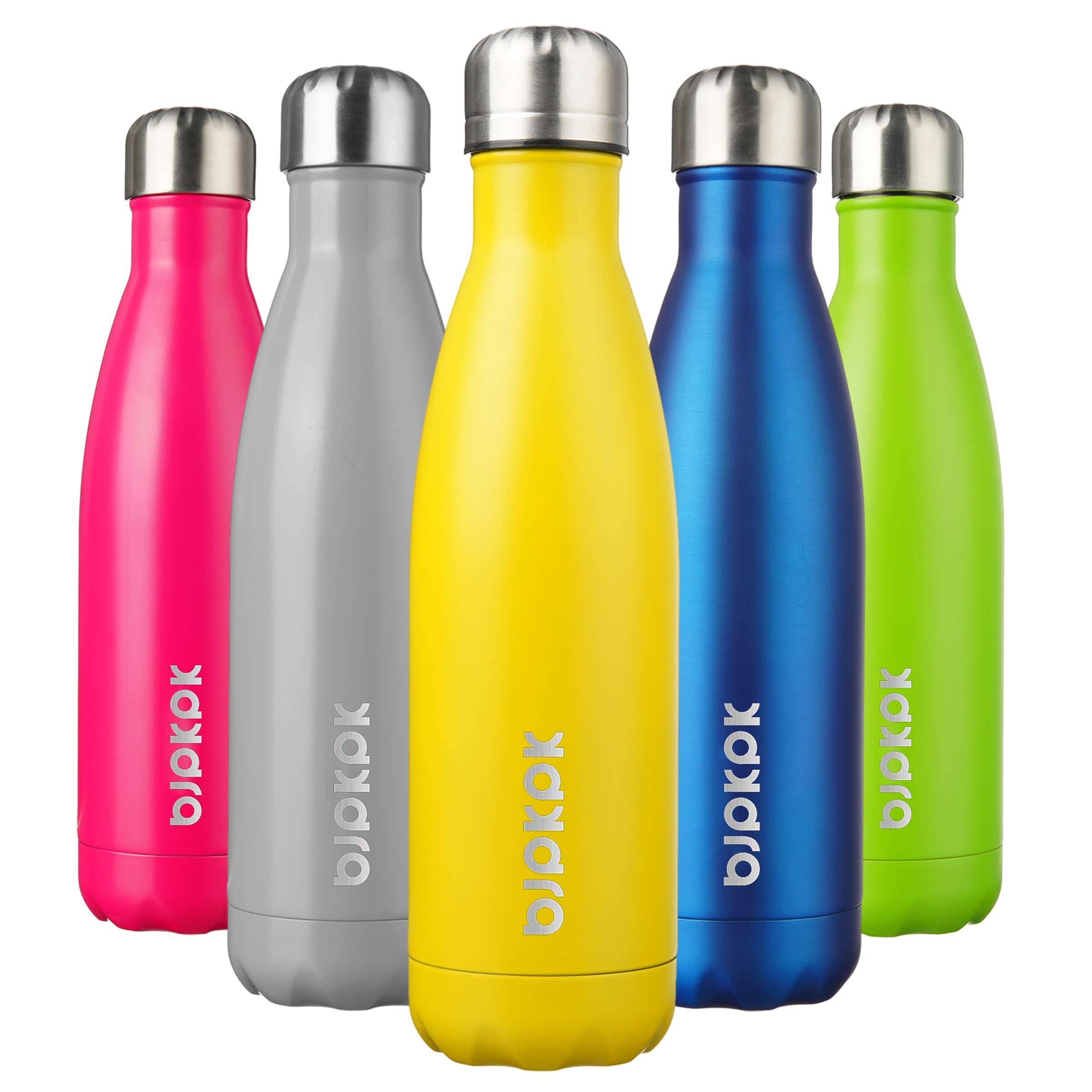 BJPKPK 17oz Insulated Stainless Steel Water Bottle - Keeps Drinks Cold for 24 Hours & Hot for 12 Hours, BPA Free, Leak Proof, Double Wall Vacuum Insulation - Perfect for Gym, Hiking, Travel, Office & Outdoor Activities (Goldenrod)