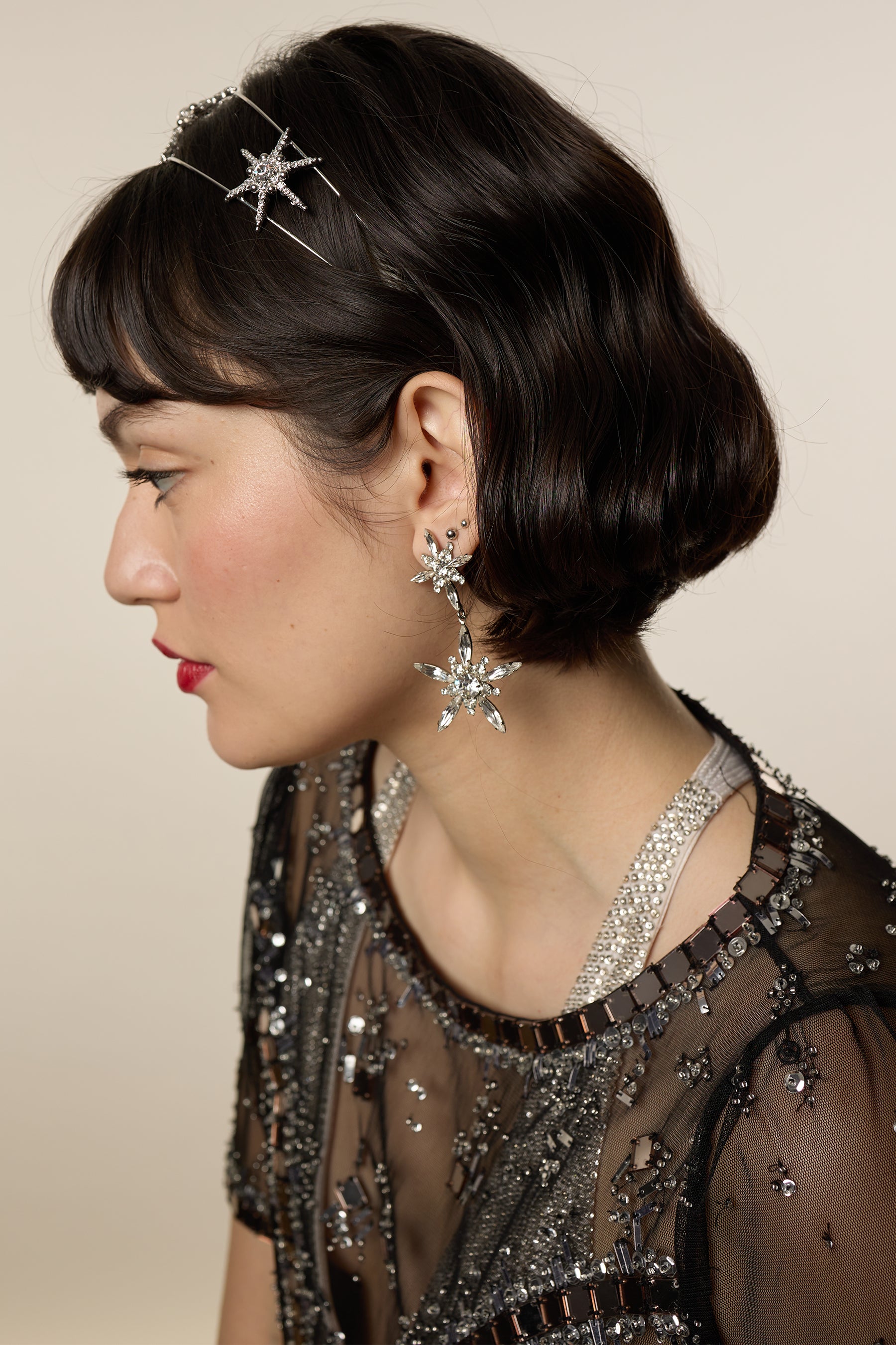 Venus Double Strand Crystal Headband for Women - Elegant Rhinestone Hair Accessory for Weddings, Parties & Special Occasions