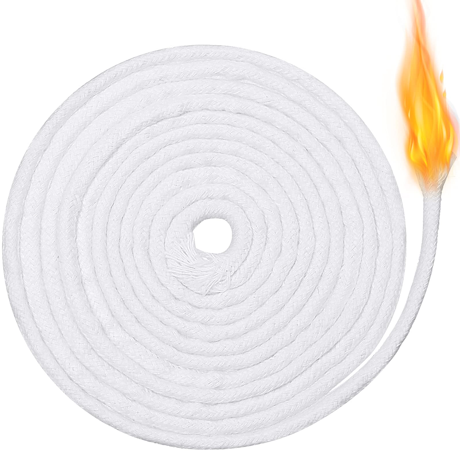 BBTO 6.56 Feet Braided Round Cotton Candle Wick - 4mm (0.16 inch) Oil Lamp Replacement Wicks for DIY Candle Making, Handmade Supplies - Perfect for Home Decor, Emergency Lighting & Craft Projects