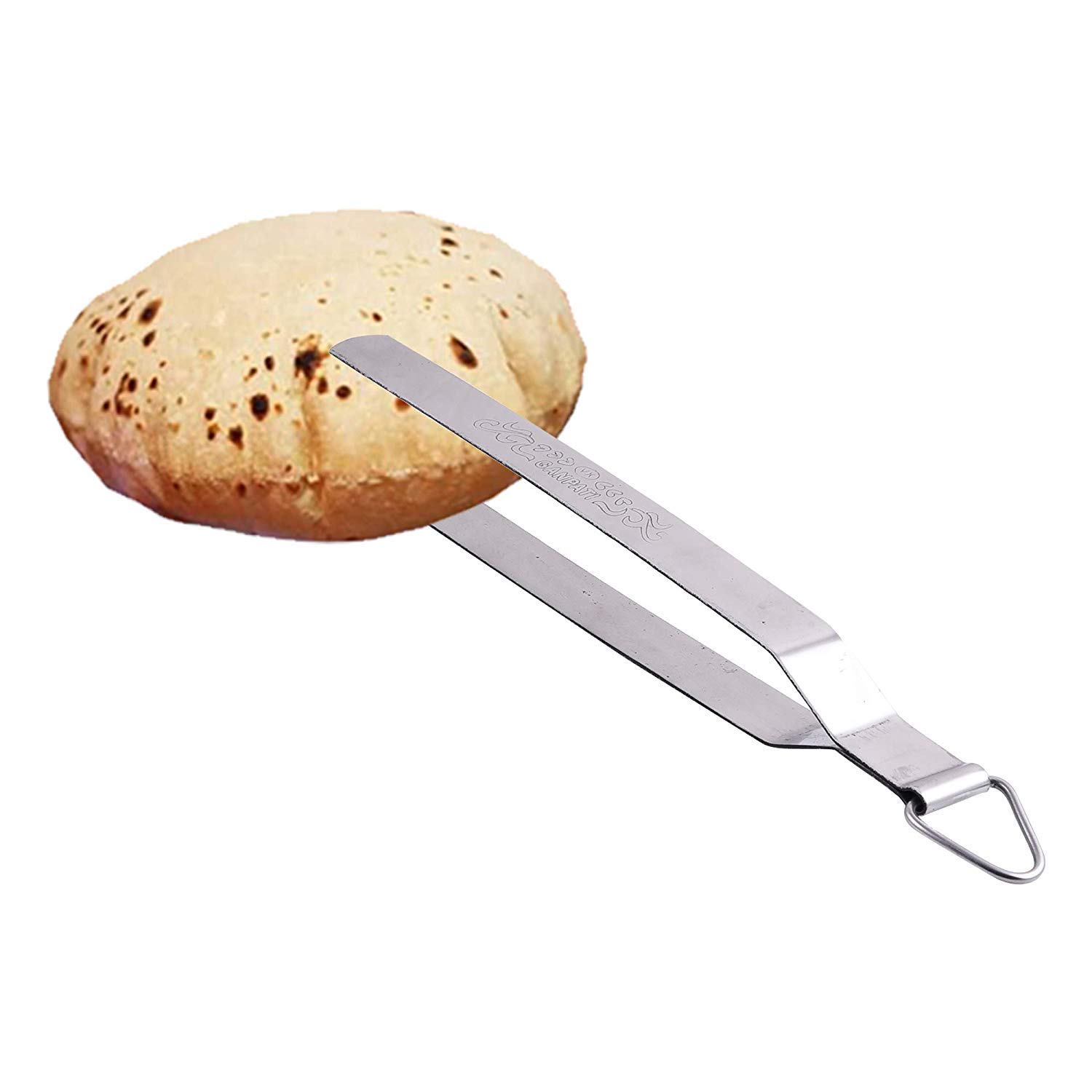 ATEVON Stainless Steel Chapati Roti Tongs with Pakkad Utensil Holder - Perfect for Indian Cooking, Roti Making, and Kitchen Organization | Durable & Heat-Resistant Cooking Tool for Home Chefs