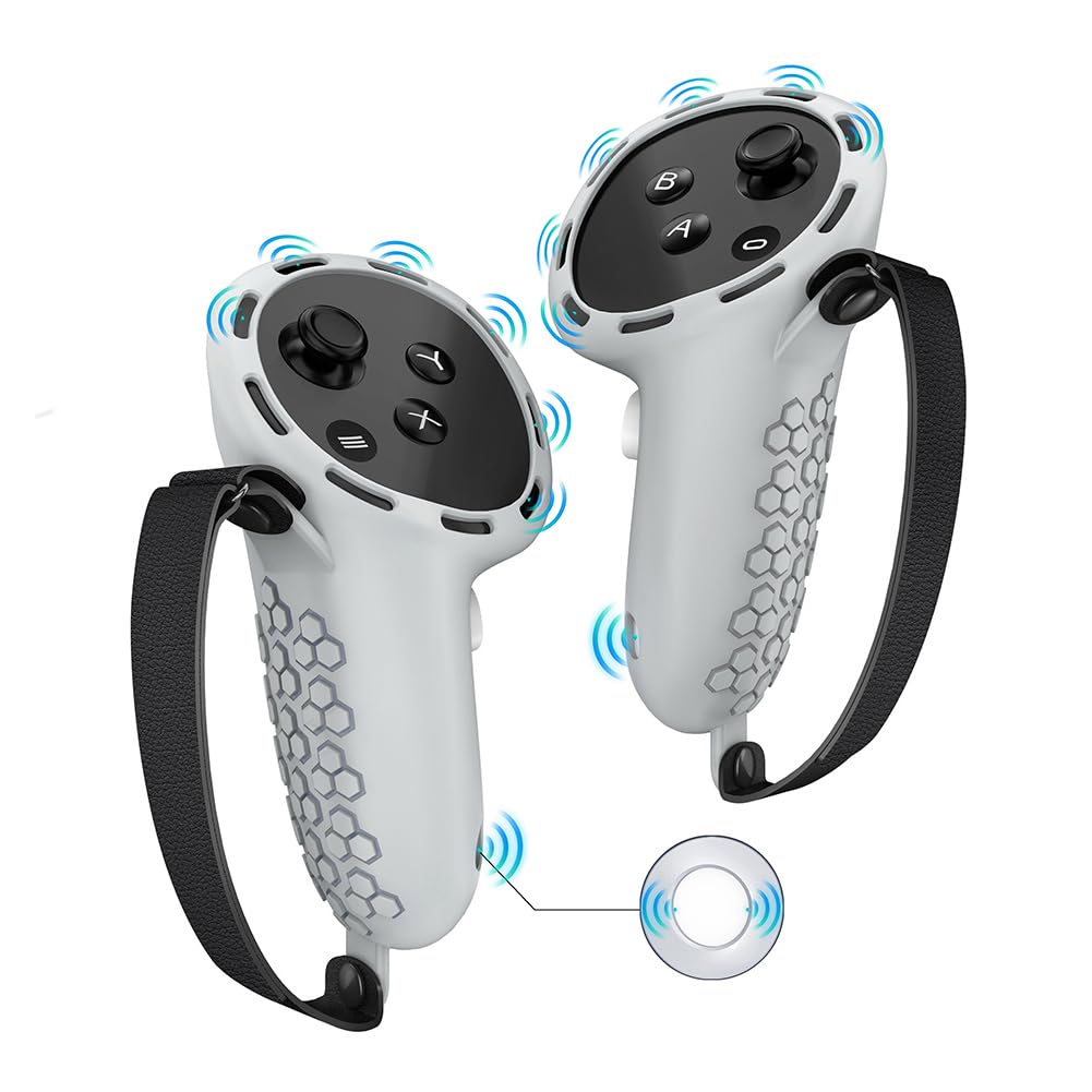 UKETO Silicone VR Touch Controller Cover for 3 - Non-Slip, Dustproof, Adjustable Wrist Strap & Scratch-Resistant Grip Case - Perfect for Gaming, VR Fitness & Immersive Virtual Reality Experiences