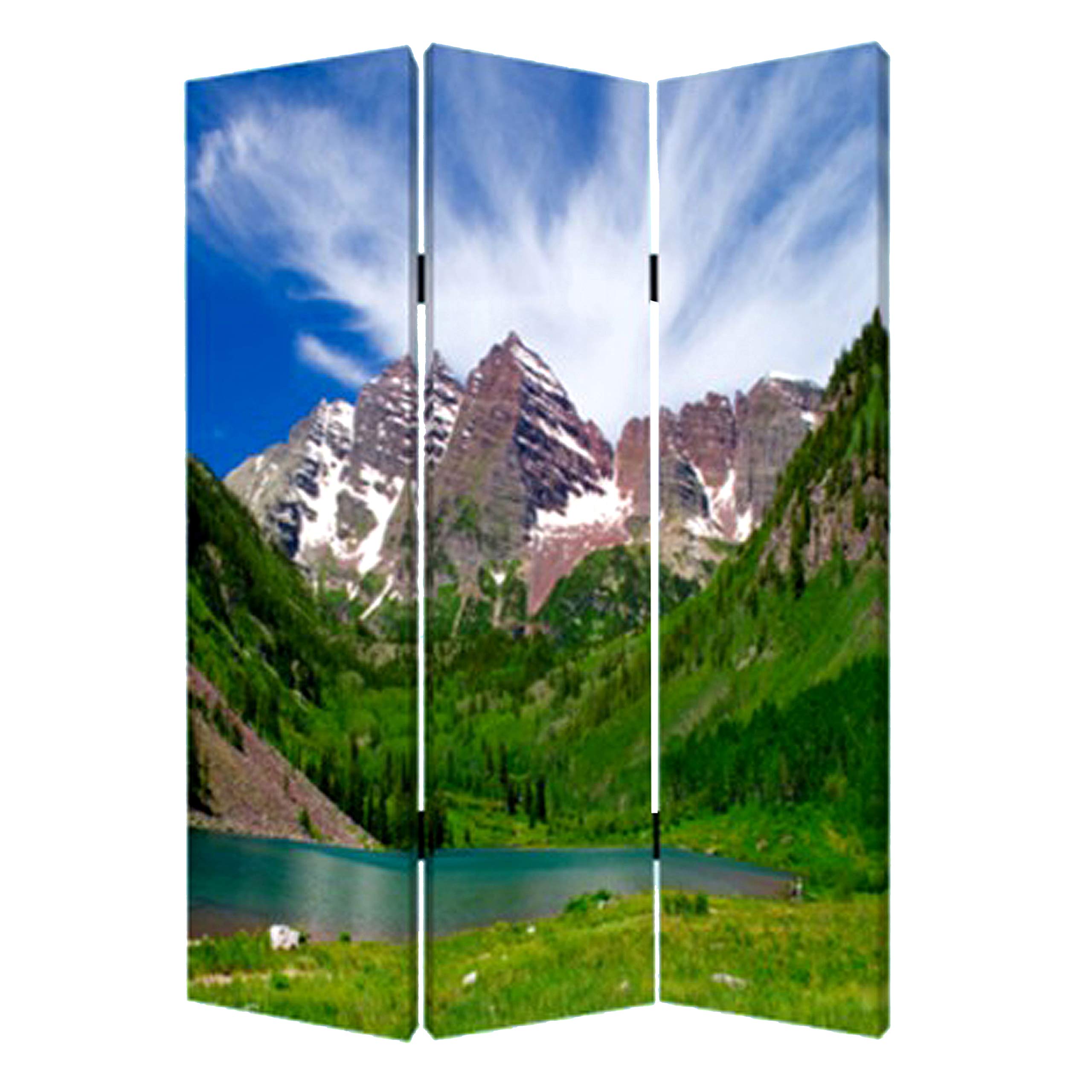 Stylish Screen Gems Mountain Peaks Room Divider - 6-Panel Folding Privacy Screen for Home Office, Bedroom & Living Room | Perfect for Space Separation, Decoration & Sound Dampening